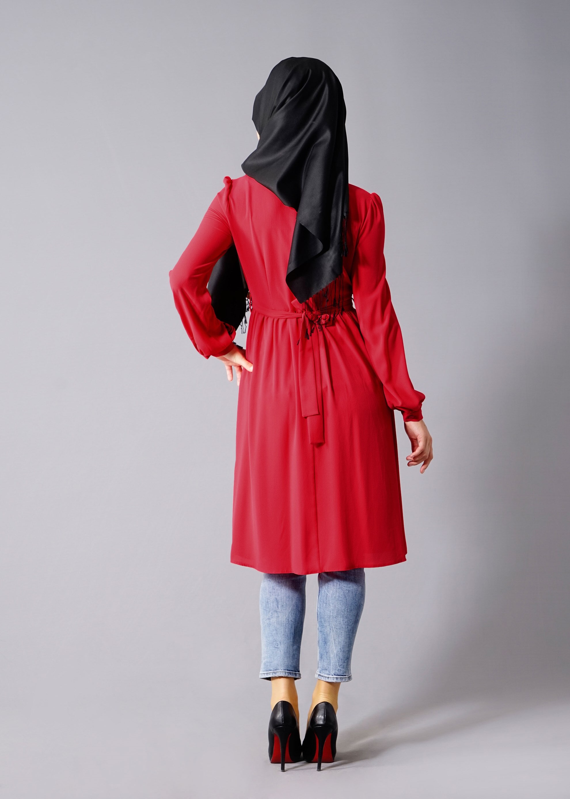 Tesettür giyim KIRMIZI 4661 Lima 7536 Tesettür Tunik 36/42 TEK38