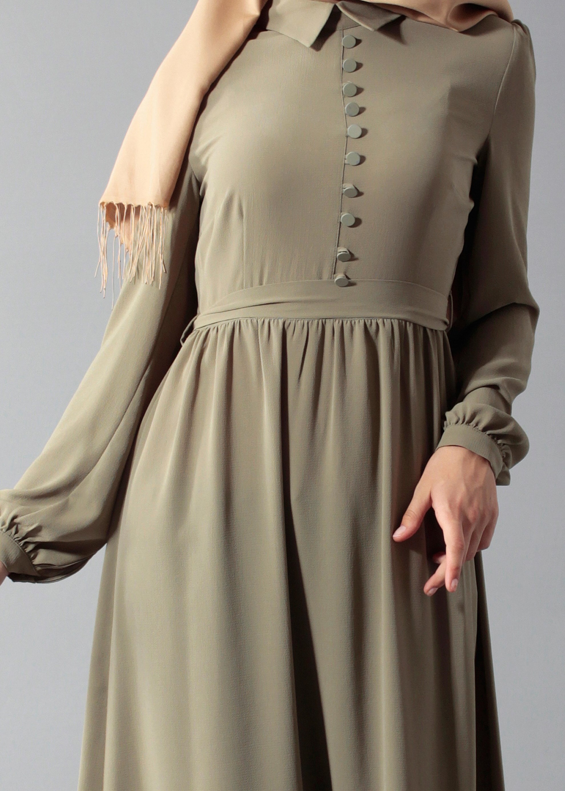 Tesettür giyim HAKİ 4661 Lima 7536 Tesettür Tunik 36/42 TEK38