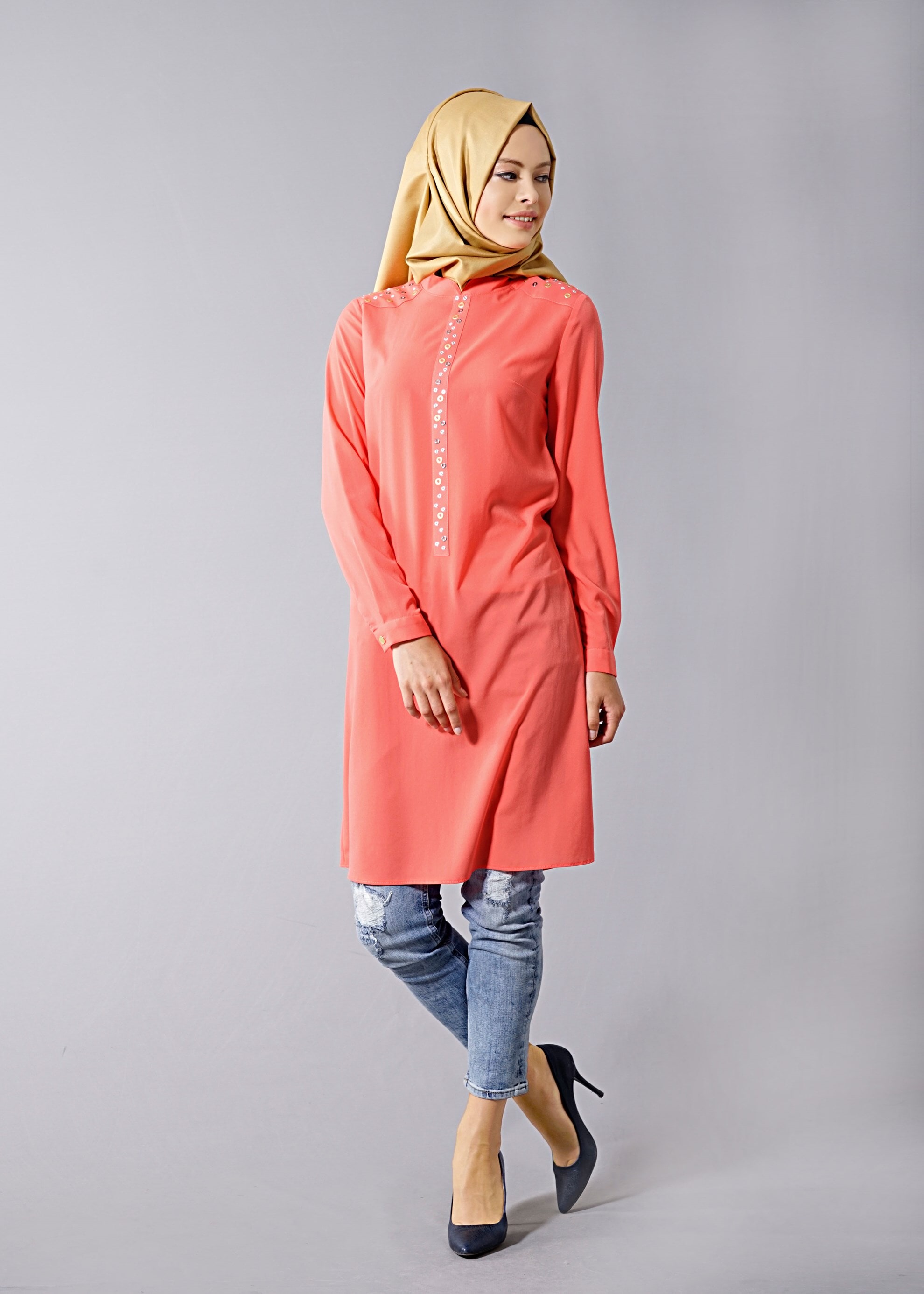 Tesettür giyim MERCAN 4665 Sacura Tesettür Tunik 38/46 TEK36