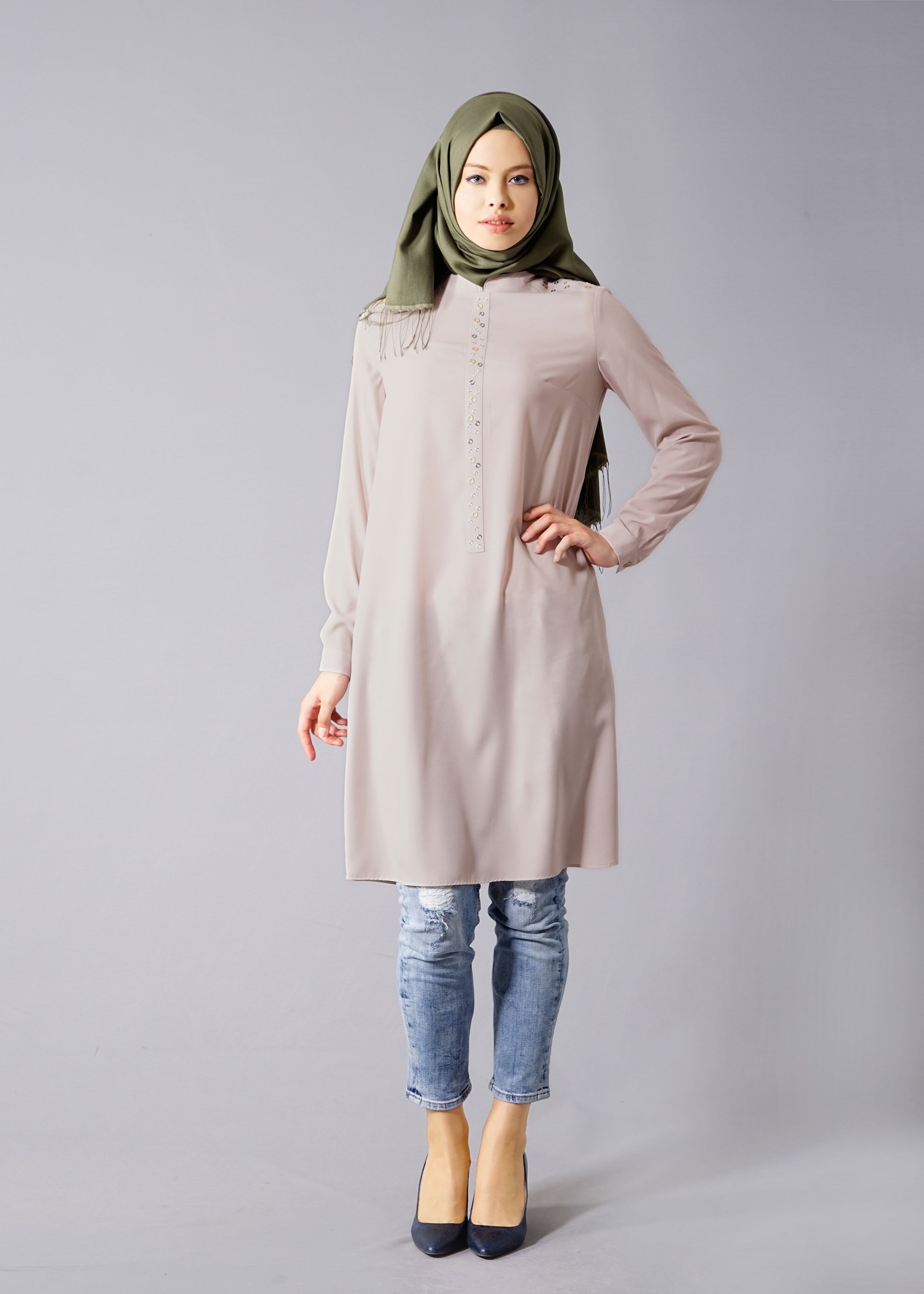 Tesettür giyim KUM 4665 Sacura Tesettür Tunik 38/46 TEK36