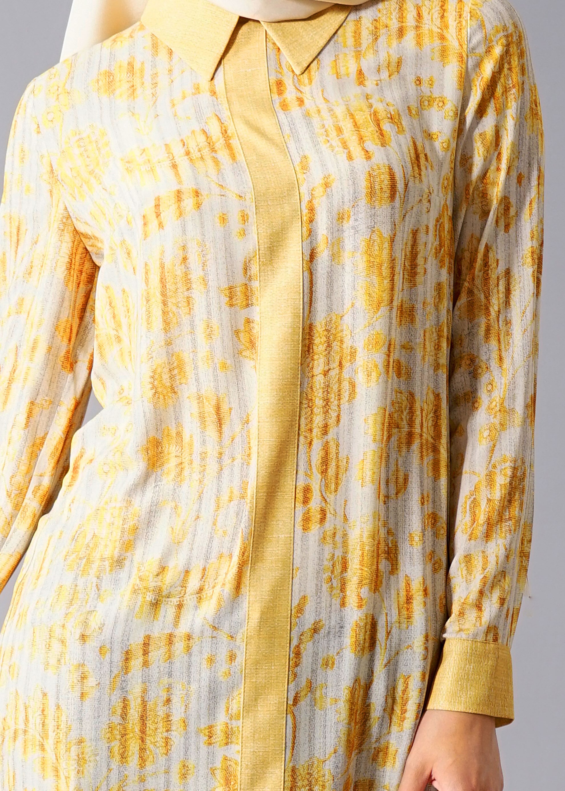 Tesettür giyim SARI 4672 Maglia 9761 Tesettür Tunik 40/48