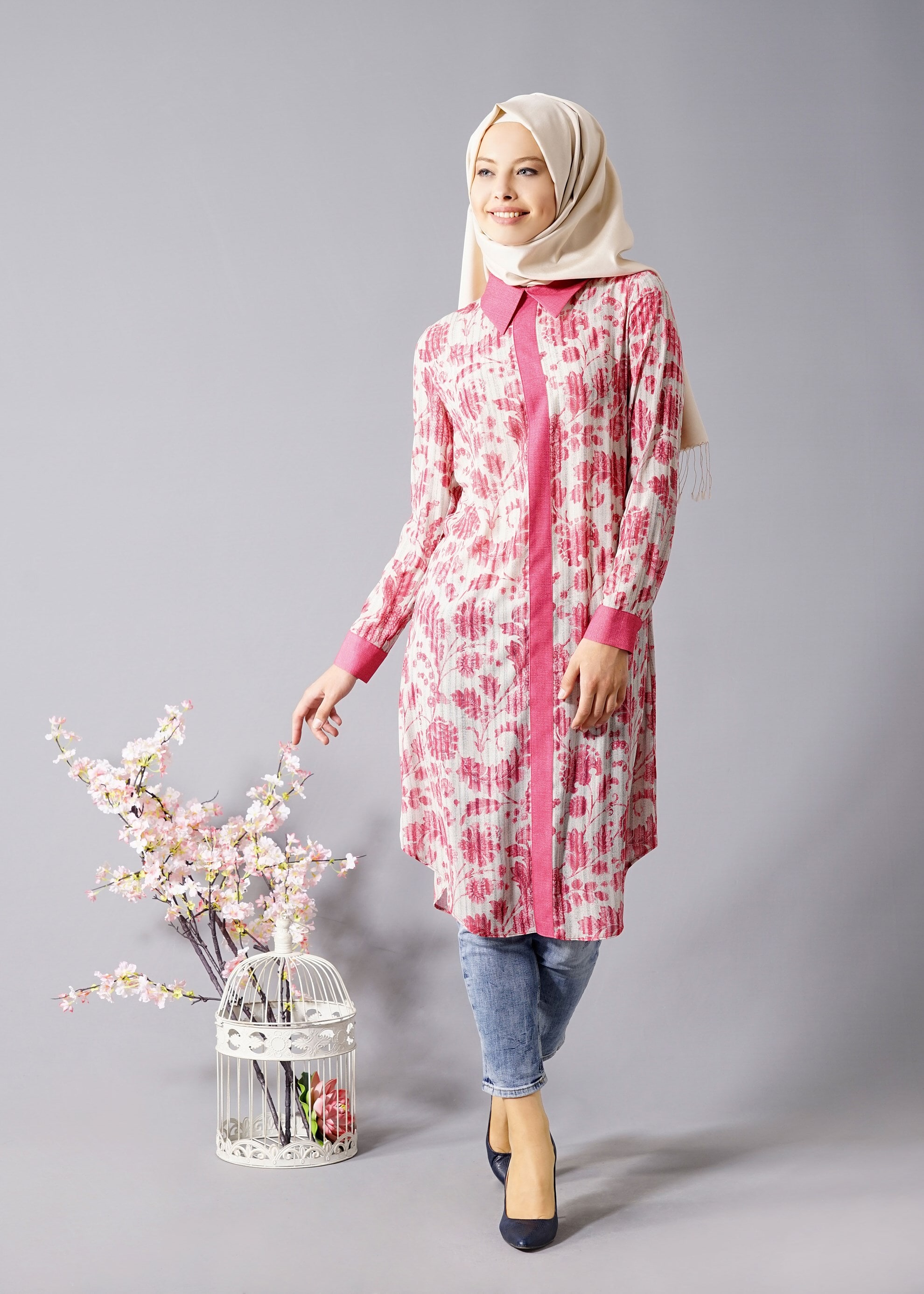 Tesettür giyim FUŞYA 4672 Maglia 9761 Tesettür Tunik 40/48