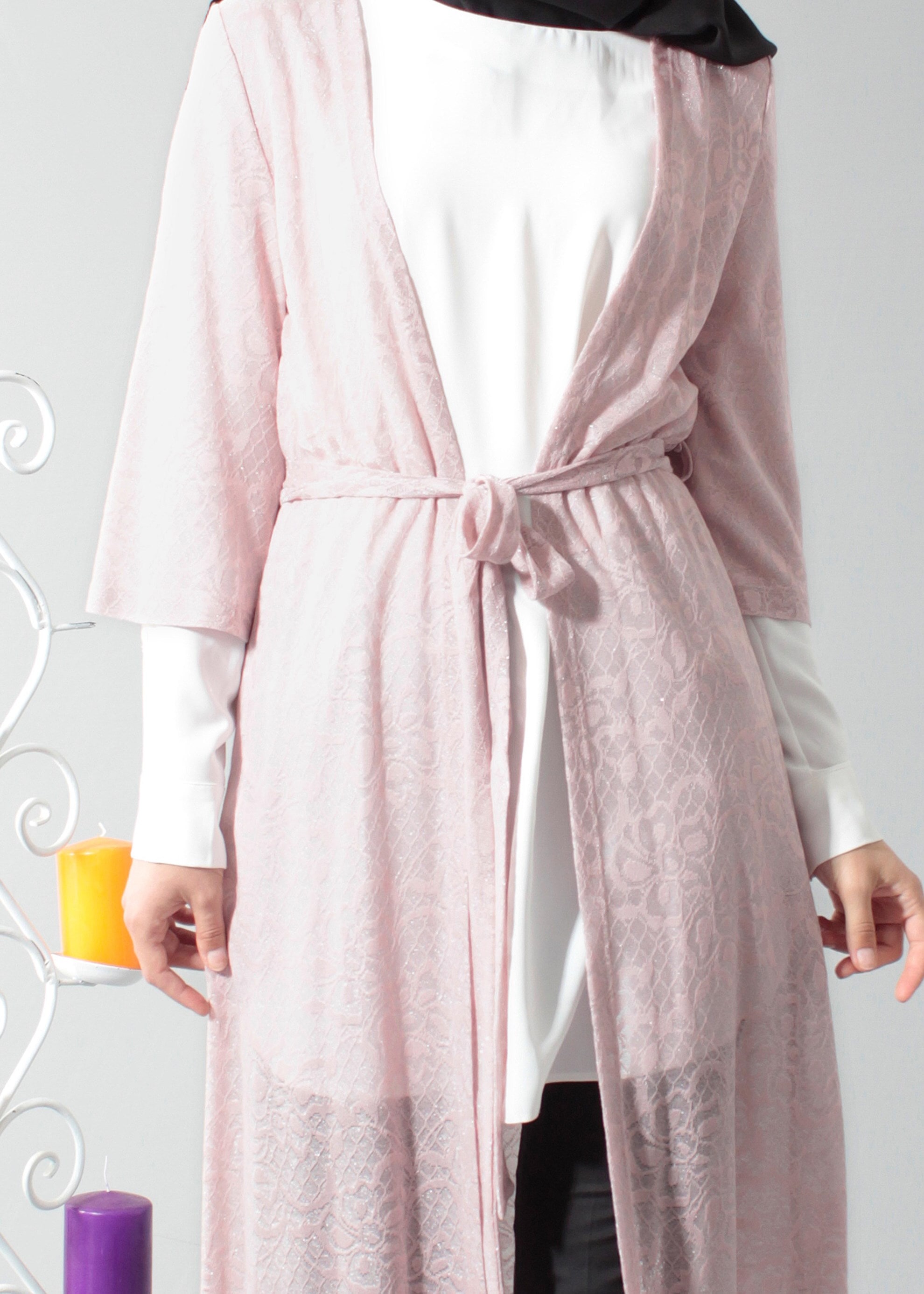 Tesettür giyim PUDRA PÜSKÜLLÜ TUNİK 4676 