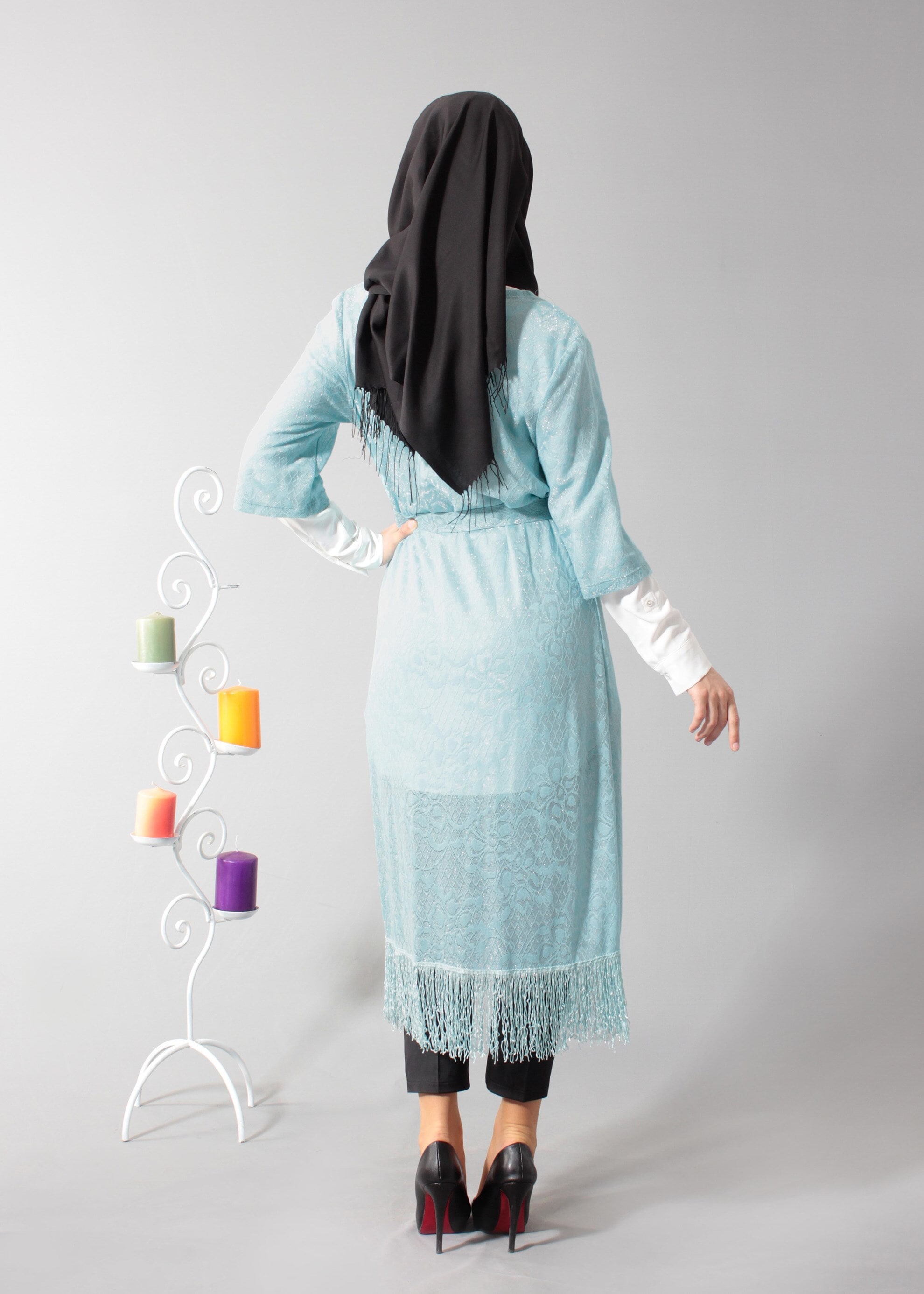 Tesettür giyim YEŞİL PÜSKÜLLÜ TUNİK 4676 