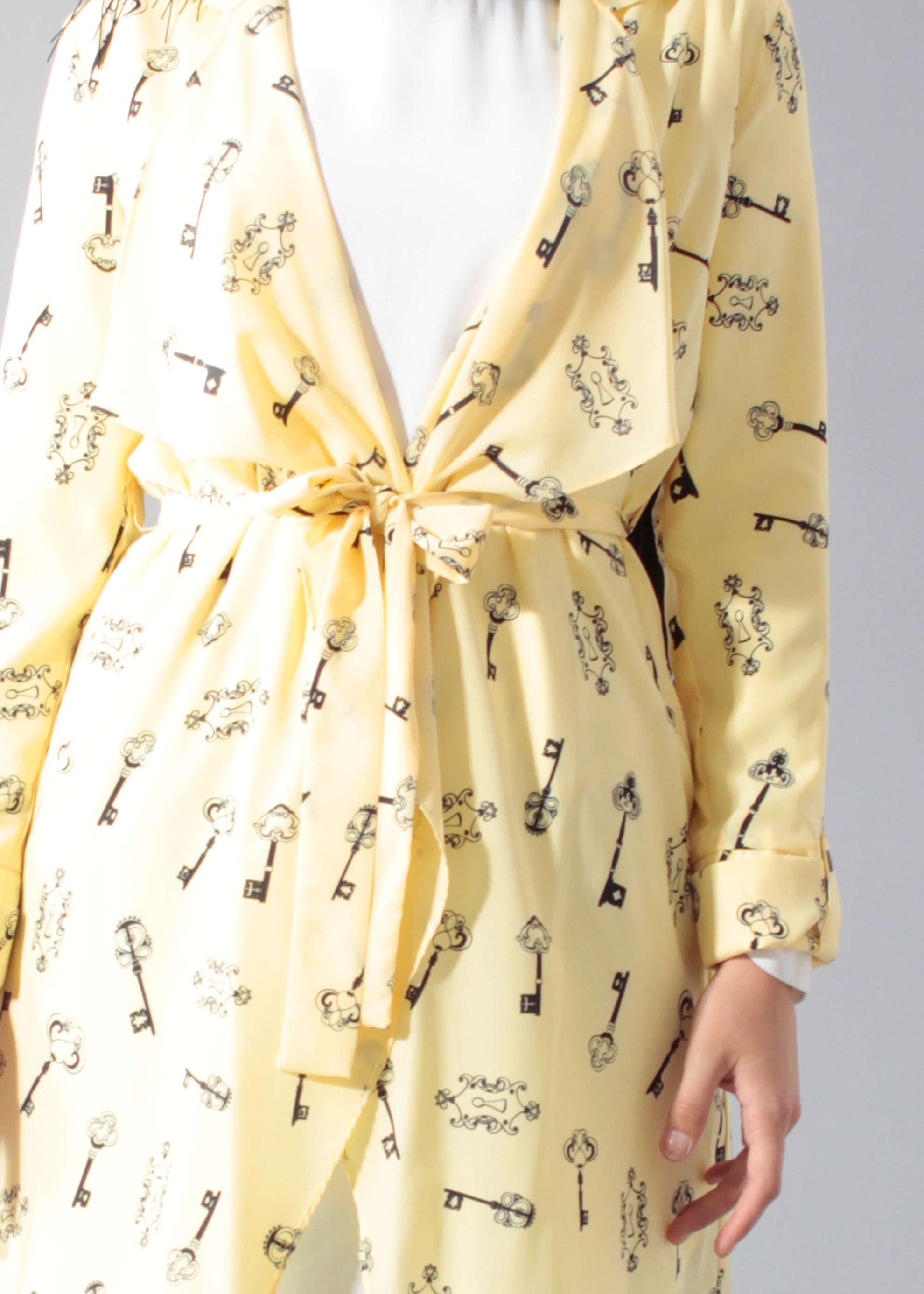 Tesettür giyim SARI DESENLİ TUNİK 4698