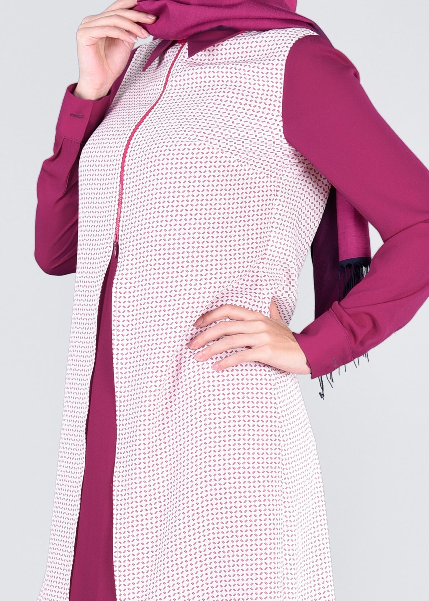 Tesettür giyim BEJ DESENLİ TUNİK  4800 