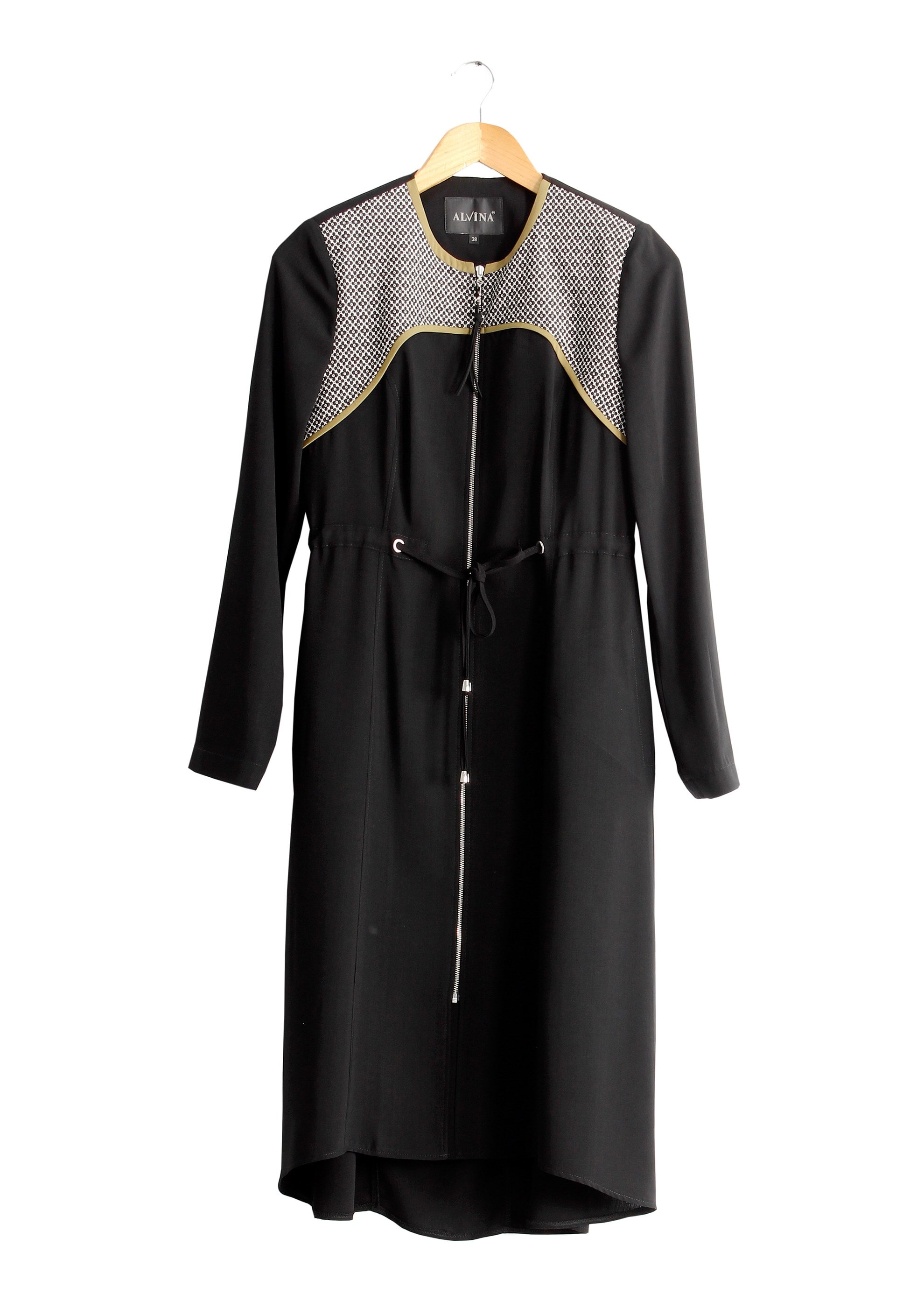 Tesettür giyim SİYAH 1709 Sufle Tesettür Trench 38/46 TEK38