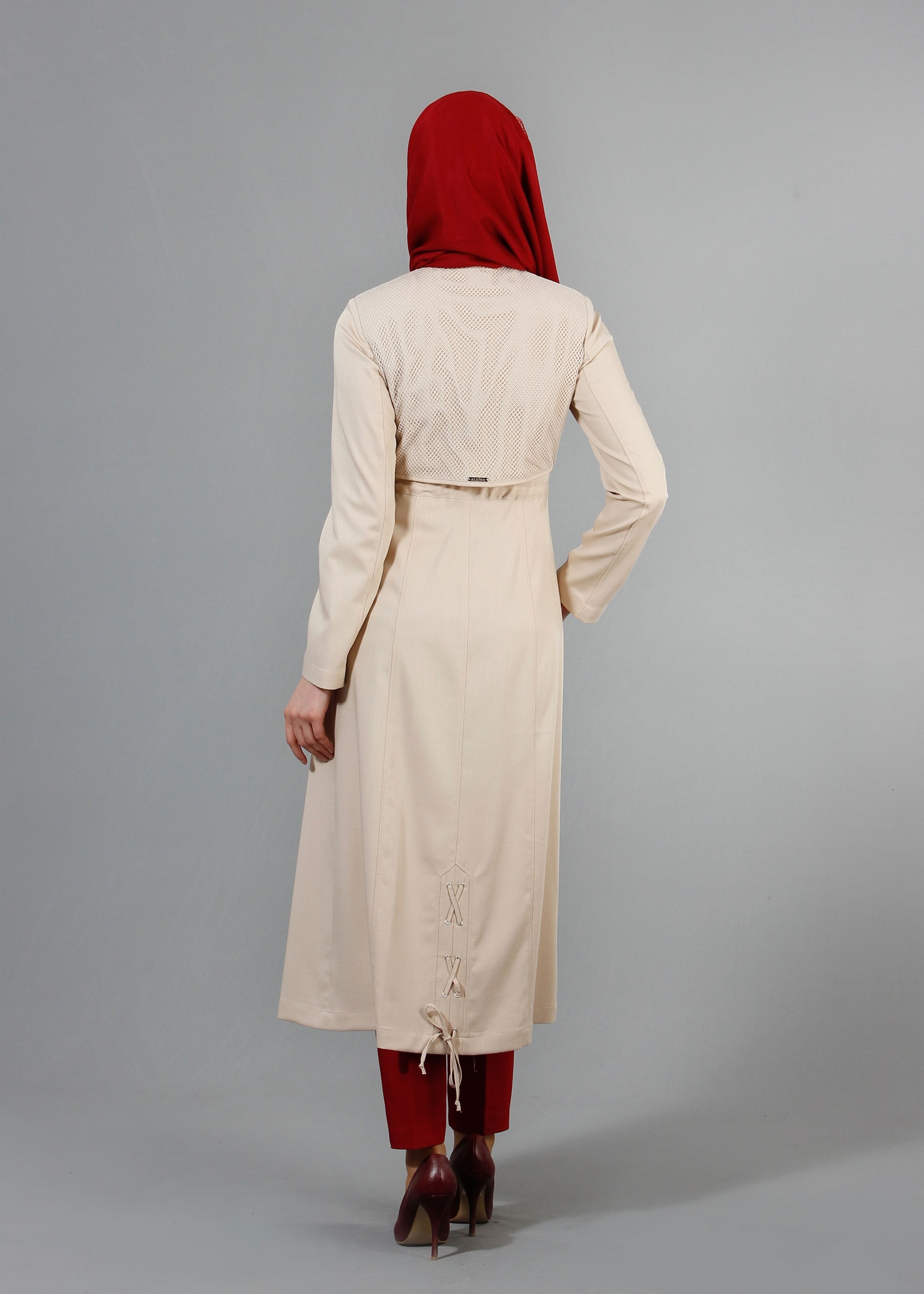 Tesettür giyim BEJ 1712 Derin Tesettür Trench 38/44 TEK38