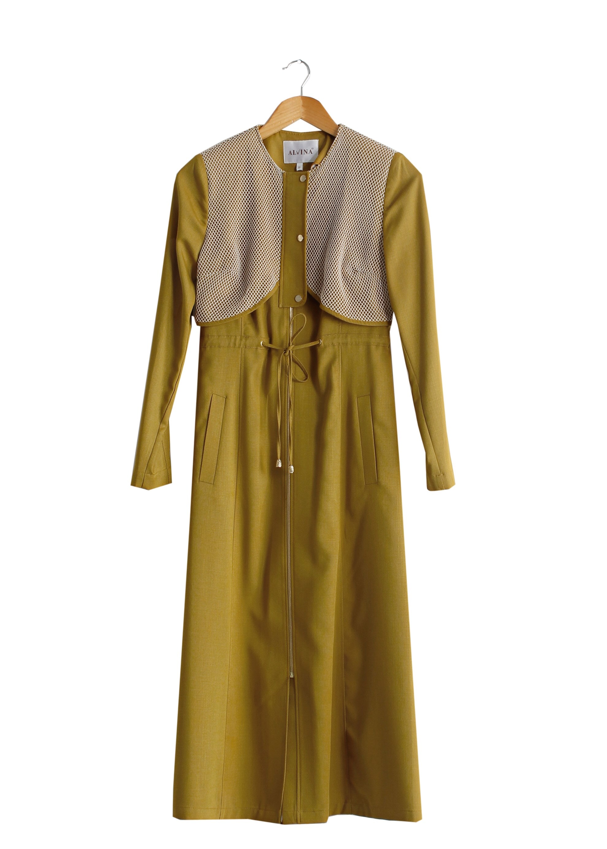 Tesettür giyim YEŞİL 1712 Derin Tesettür Trench 38/44 TEK38