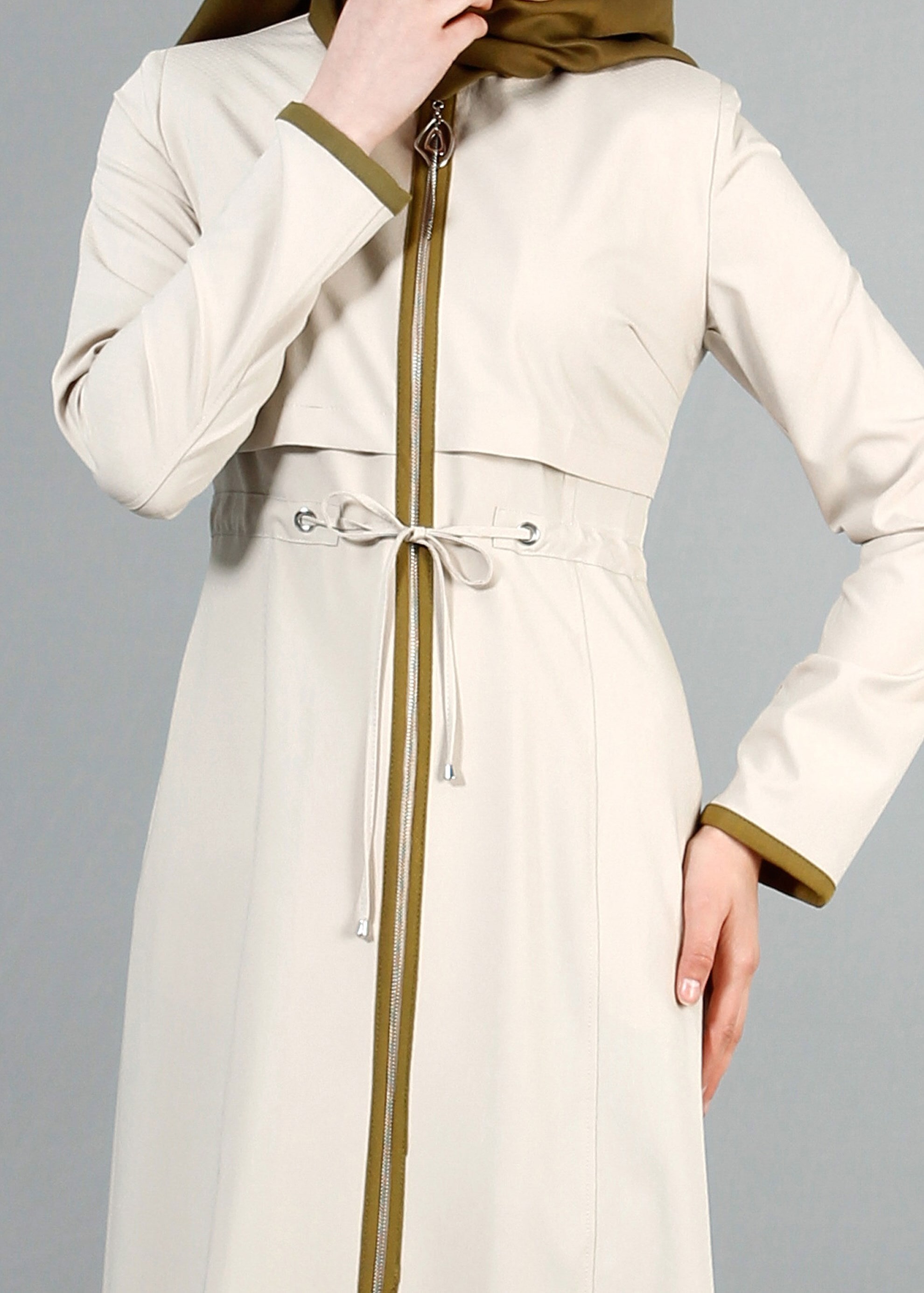 Tesettür giyim BEJ 1713 Ladin Tesettür Trench 38/44 TEK38