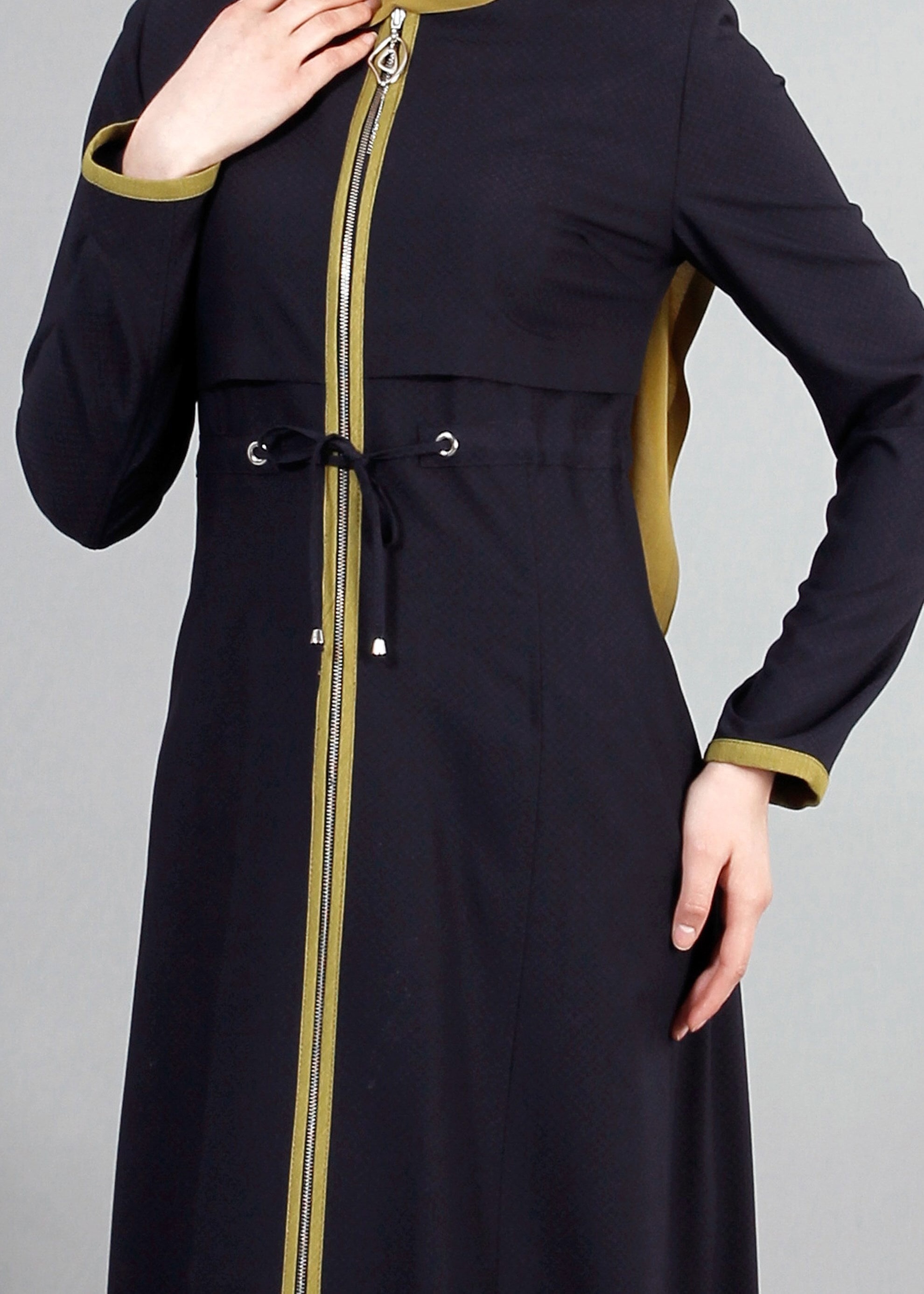 Tesettür giyim LACİVERT 1713 Ladin Tesettür Trench 38/44 TEK38