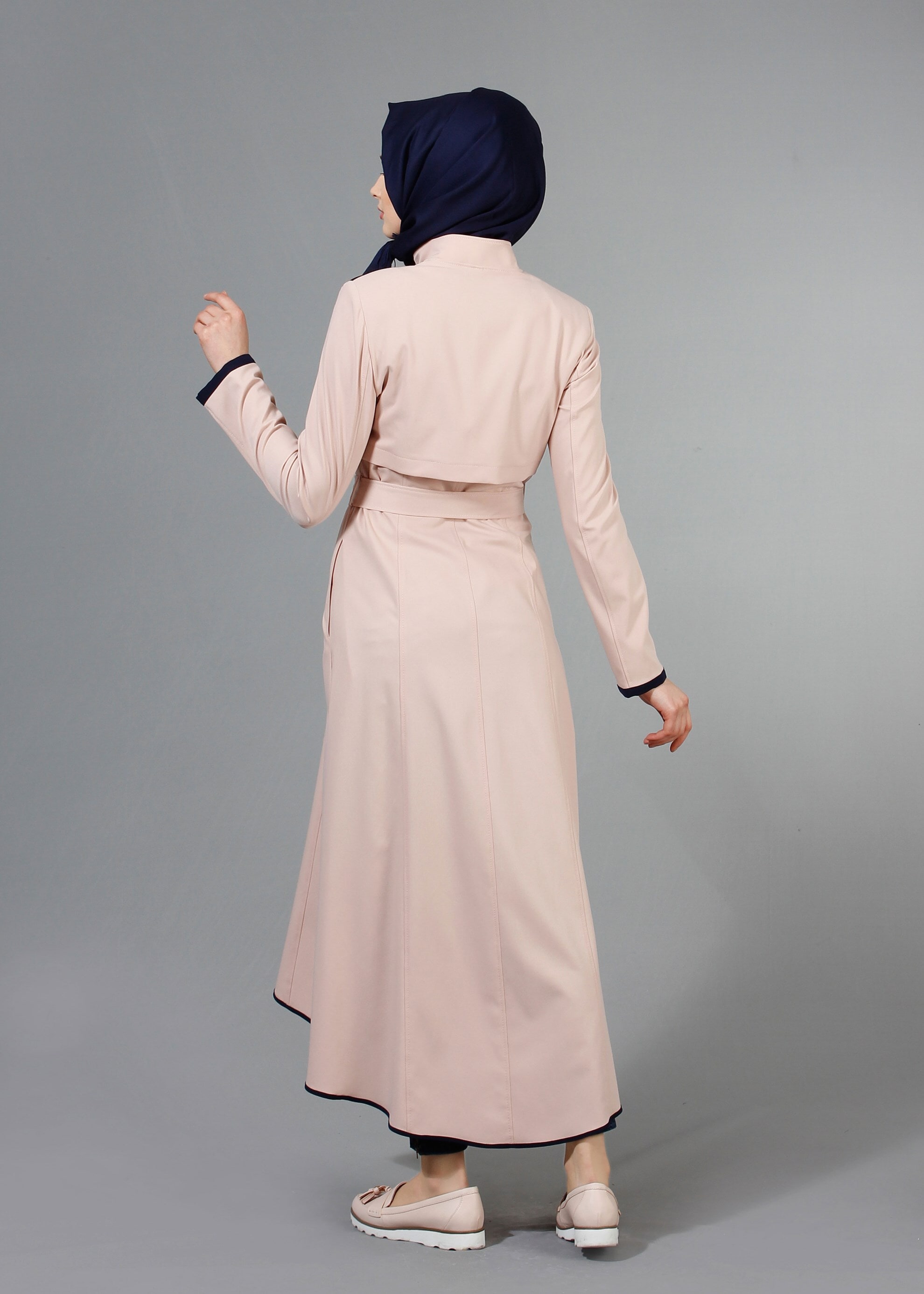 Tesettür giyim PUDRA 1721 Demre Tesettür Trench 38/46 TEK40
