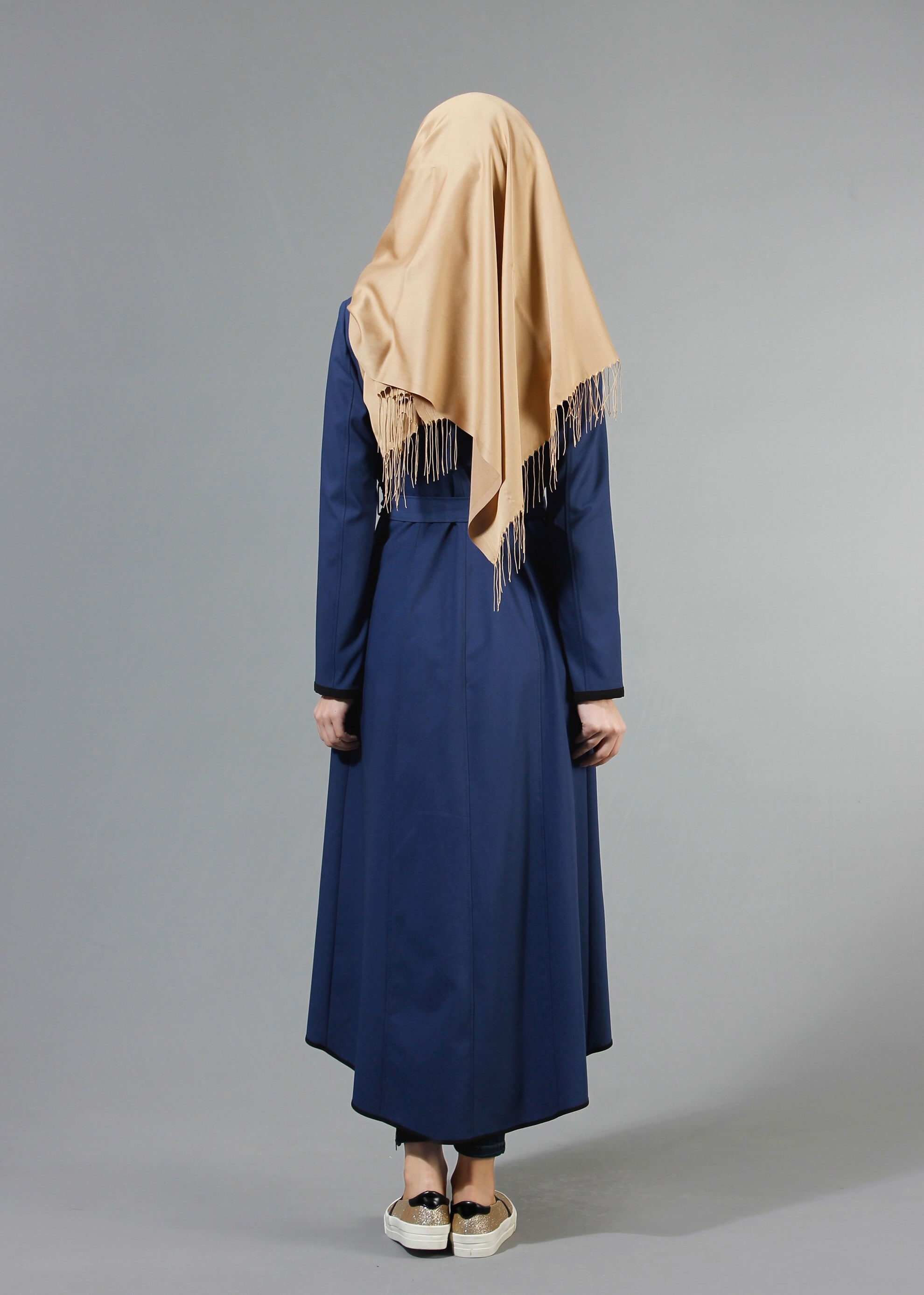 Tesettür giyim LACİVERT 1721 Demre Tesettür Trench 38/46 TEK40