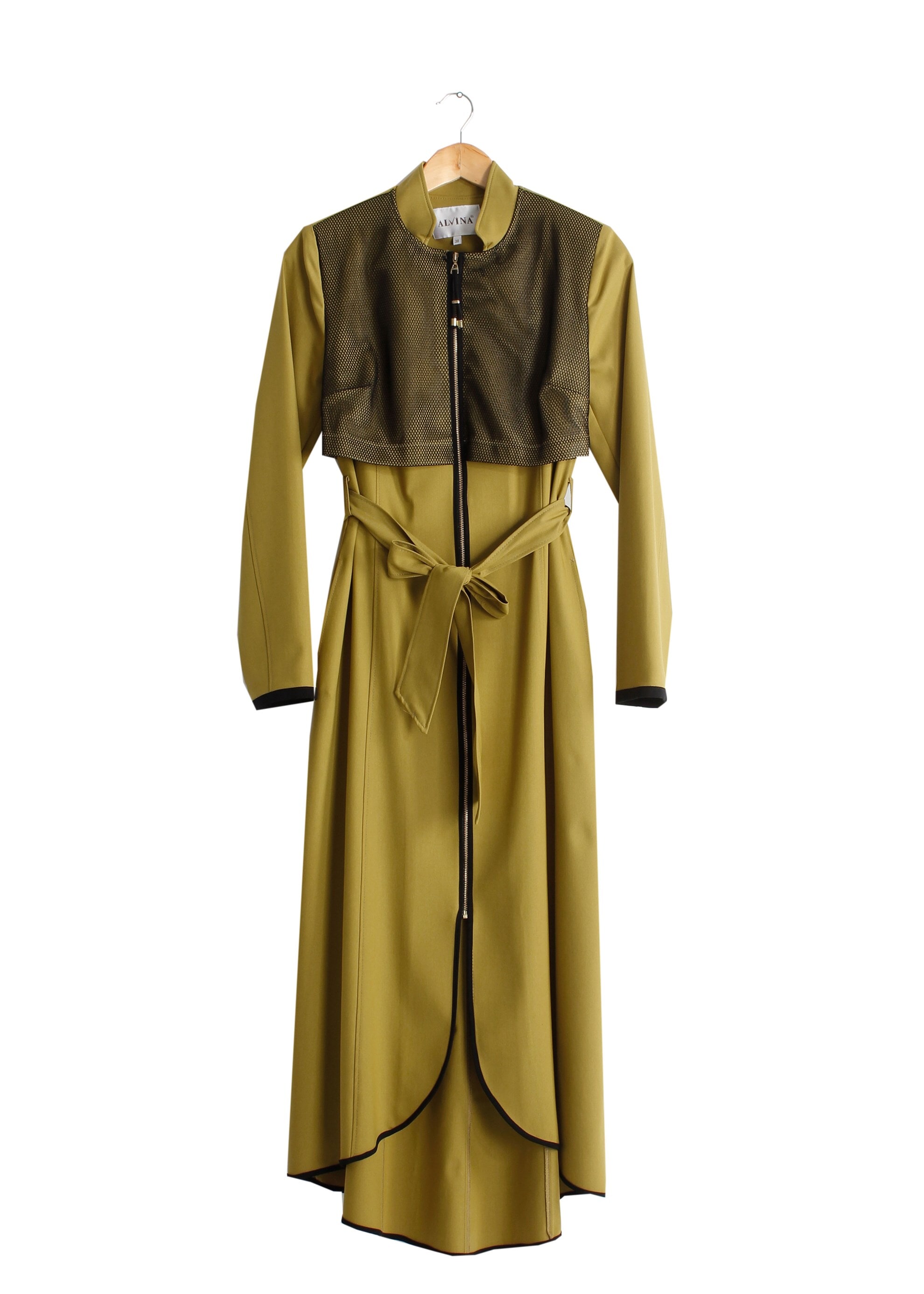 Tesettür giyim YEŞİL 1721 Demre Tesettür Trench 38/46 TEK40