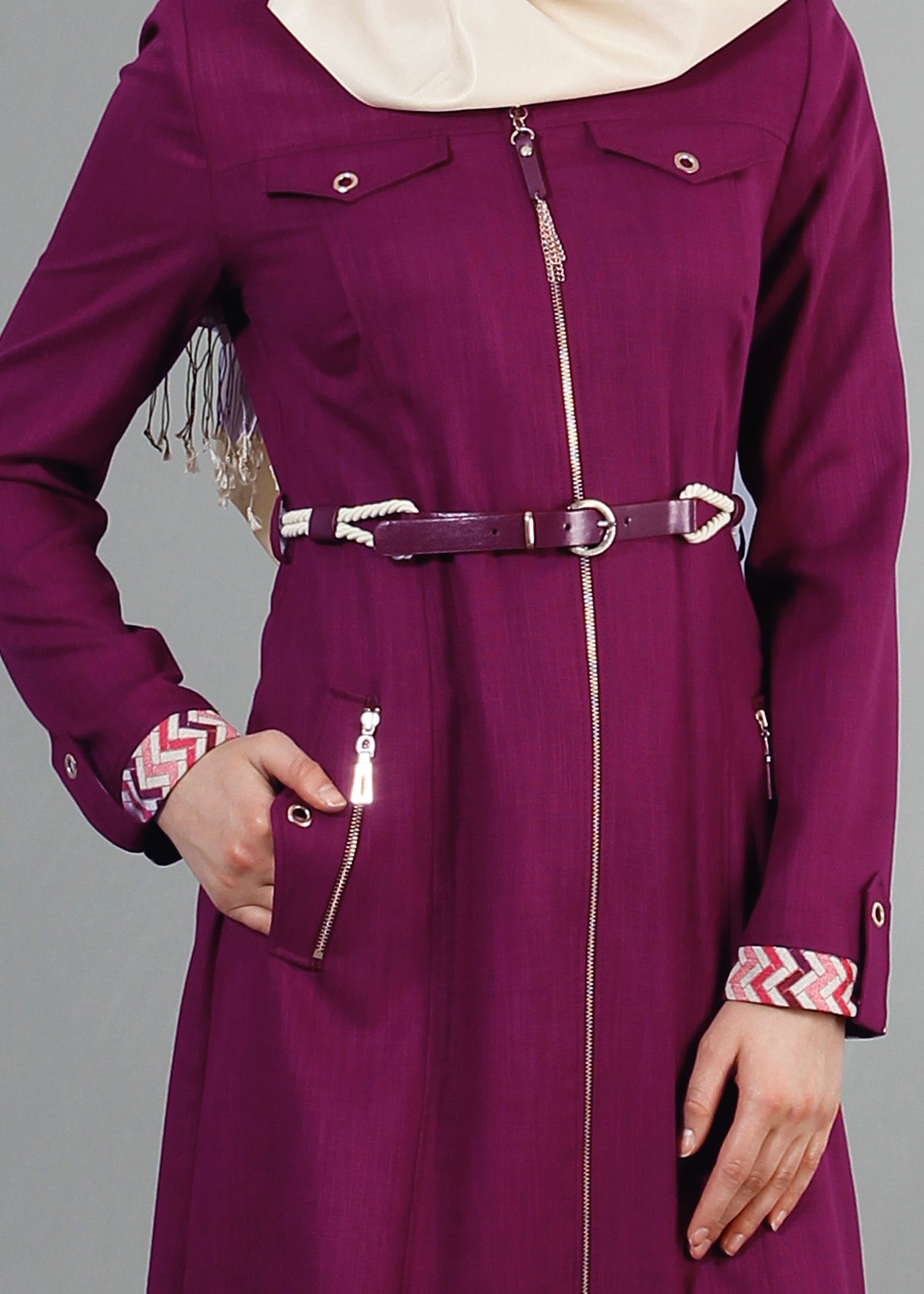 Tesettür giyim MOR 1726 New Shine Tesettür Trench 38/46 TEK40