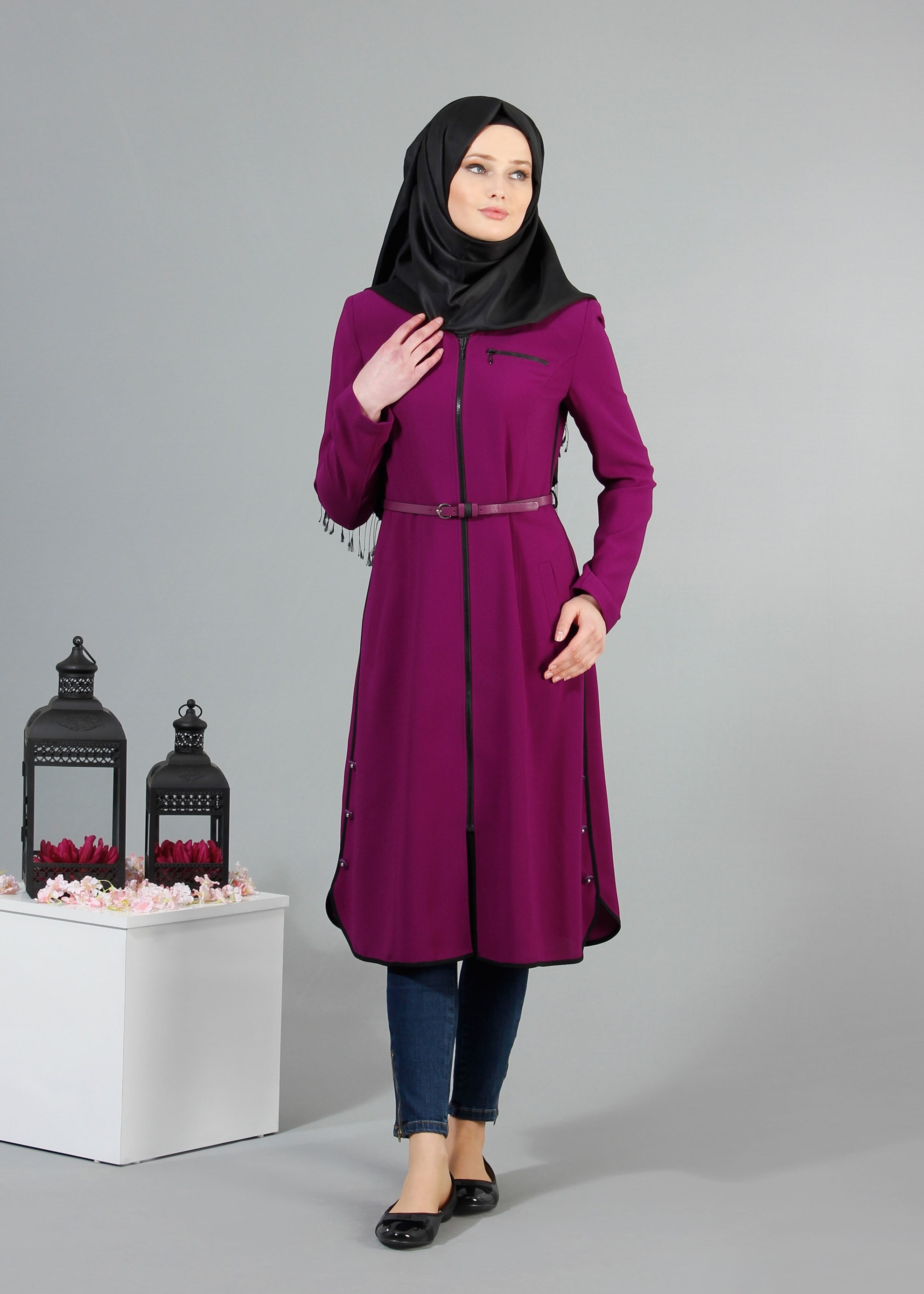Tesettür giyim MOR 1727 Picasso Tesettür Trench 36/44(38/40) TEK42