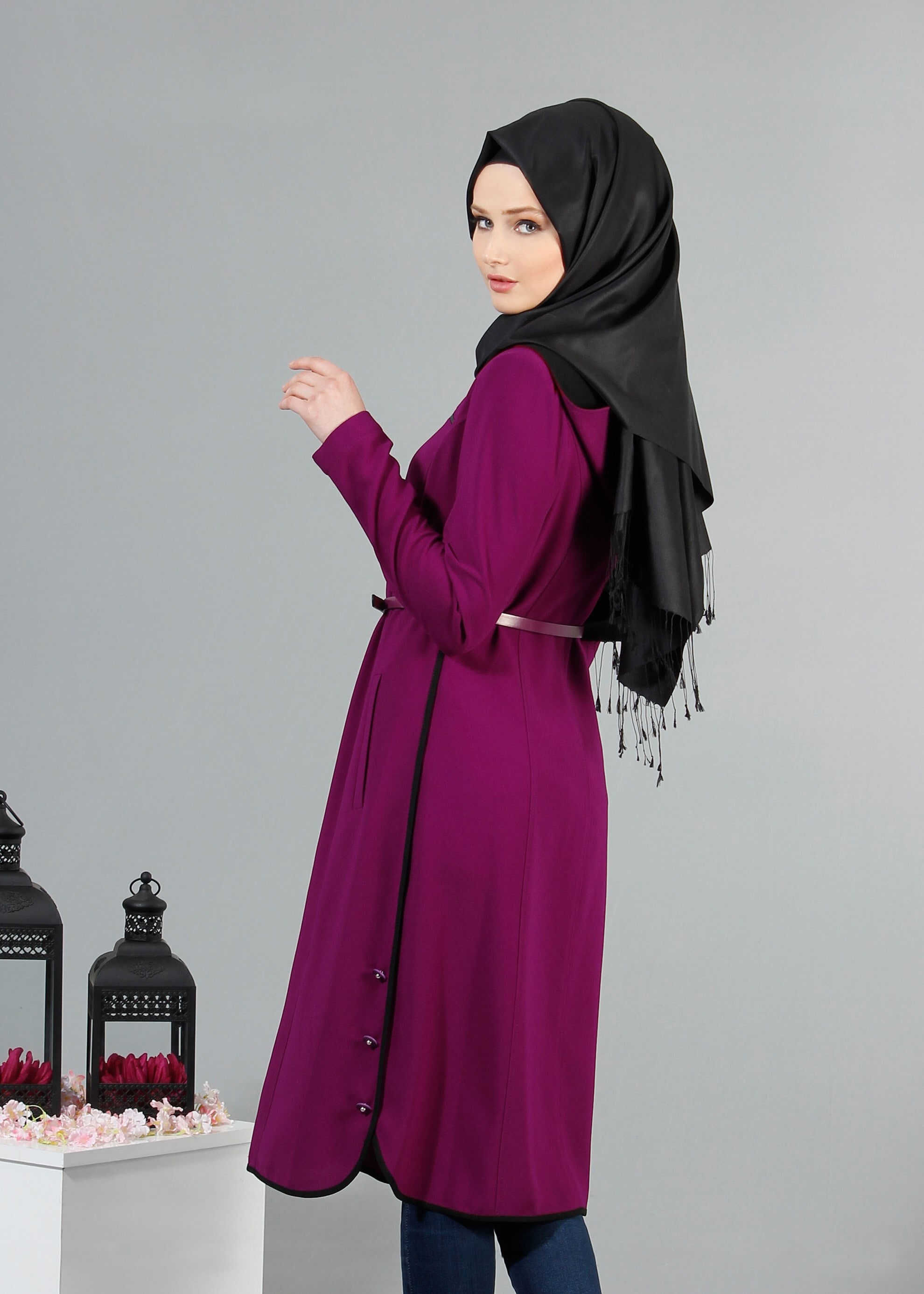 Tesettür giyim MOR 1727 Picasso Tesettür Trench 36/44(38/40) TEK42