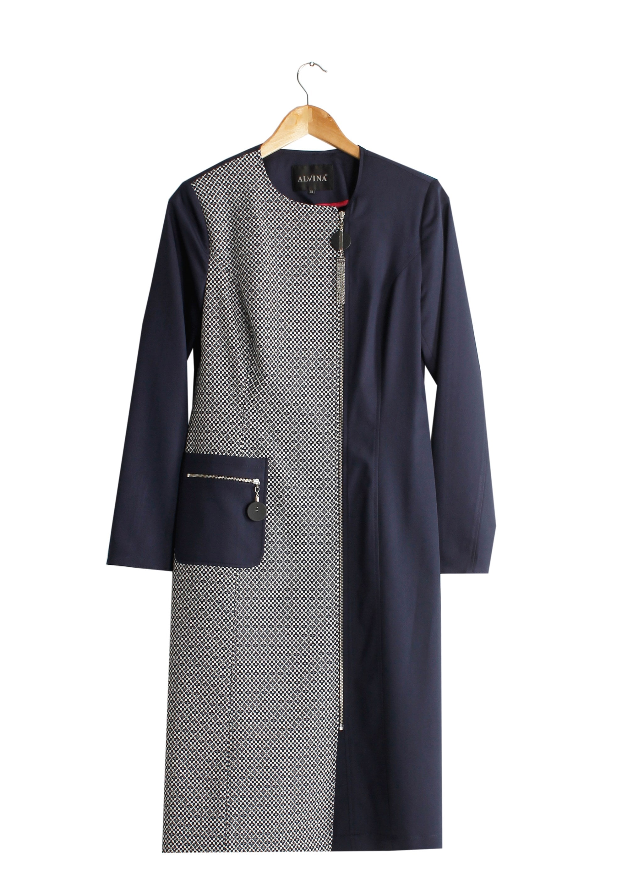 Tesettür giyim LACİVERT 1730 Winter Berra Tesettür Trench  38/46