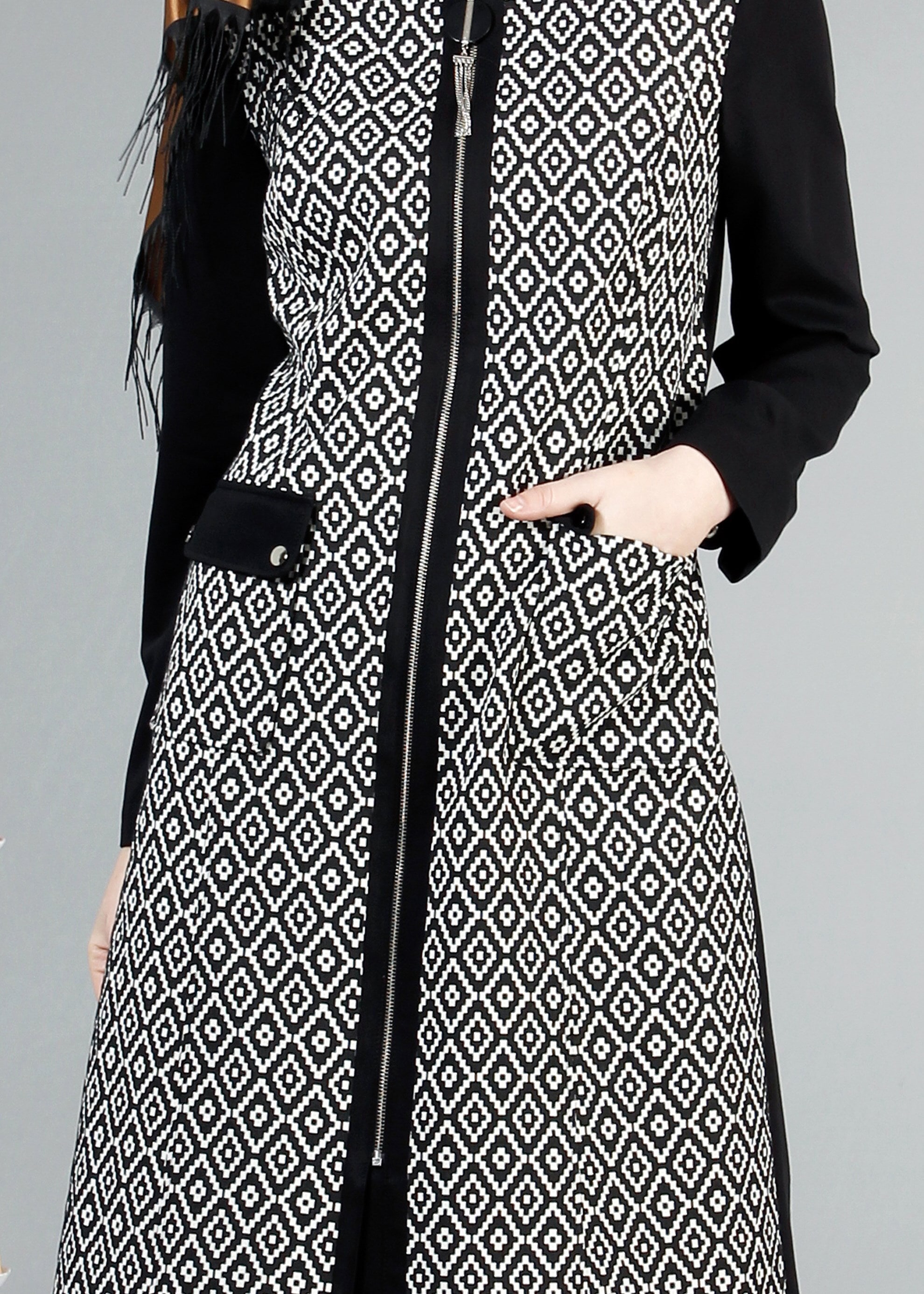 Tesettür giyim SİYAH 1731 WİNTER BERRA TRENCH 38/46