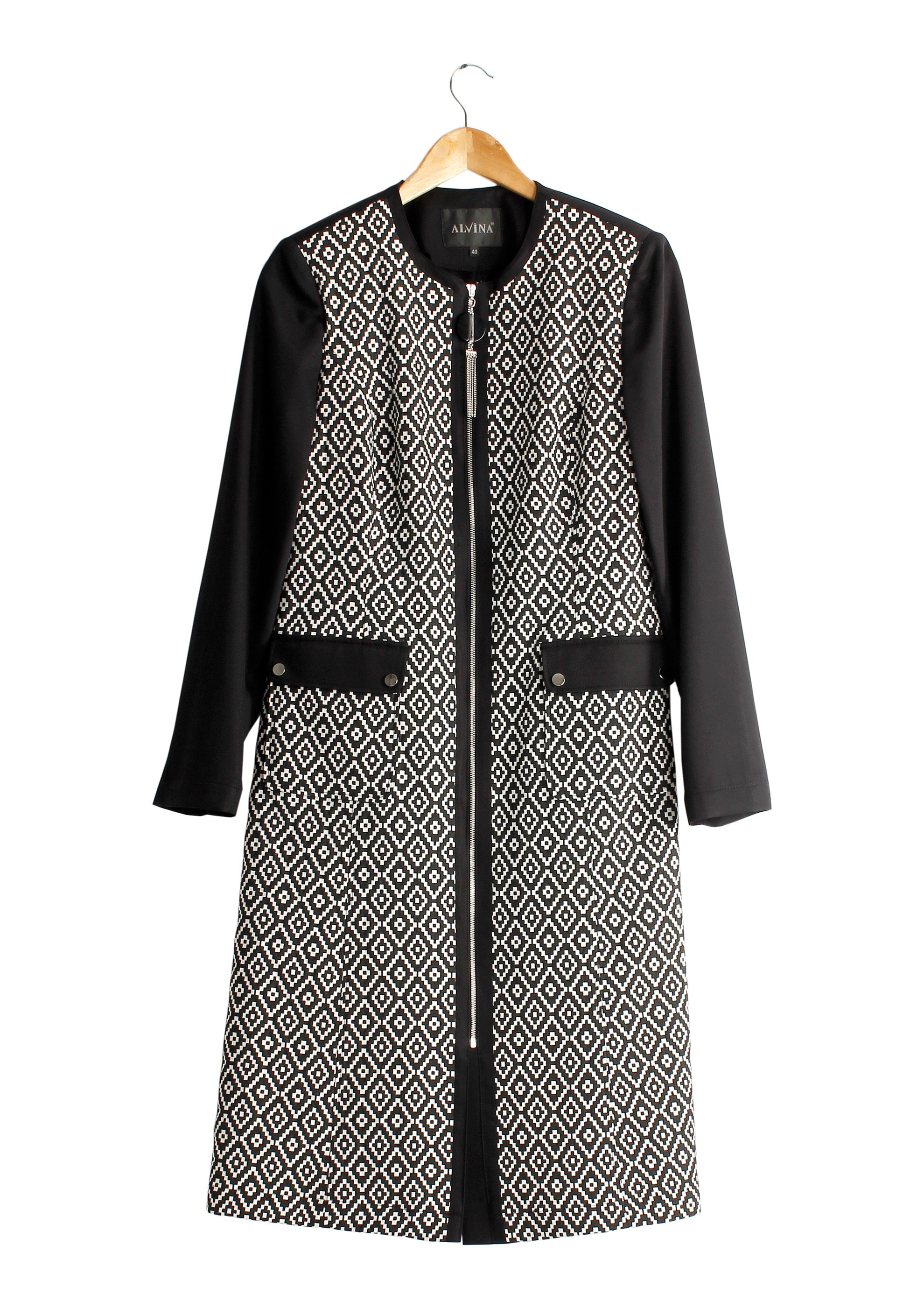 Tesettür giyim SİYAH 1731 WİNTER BERRA TRENCH 38/46