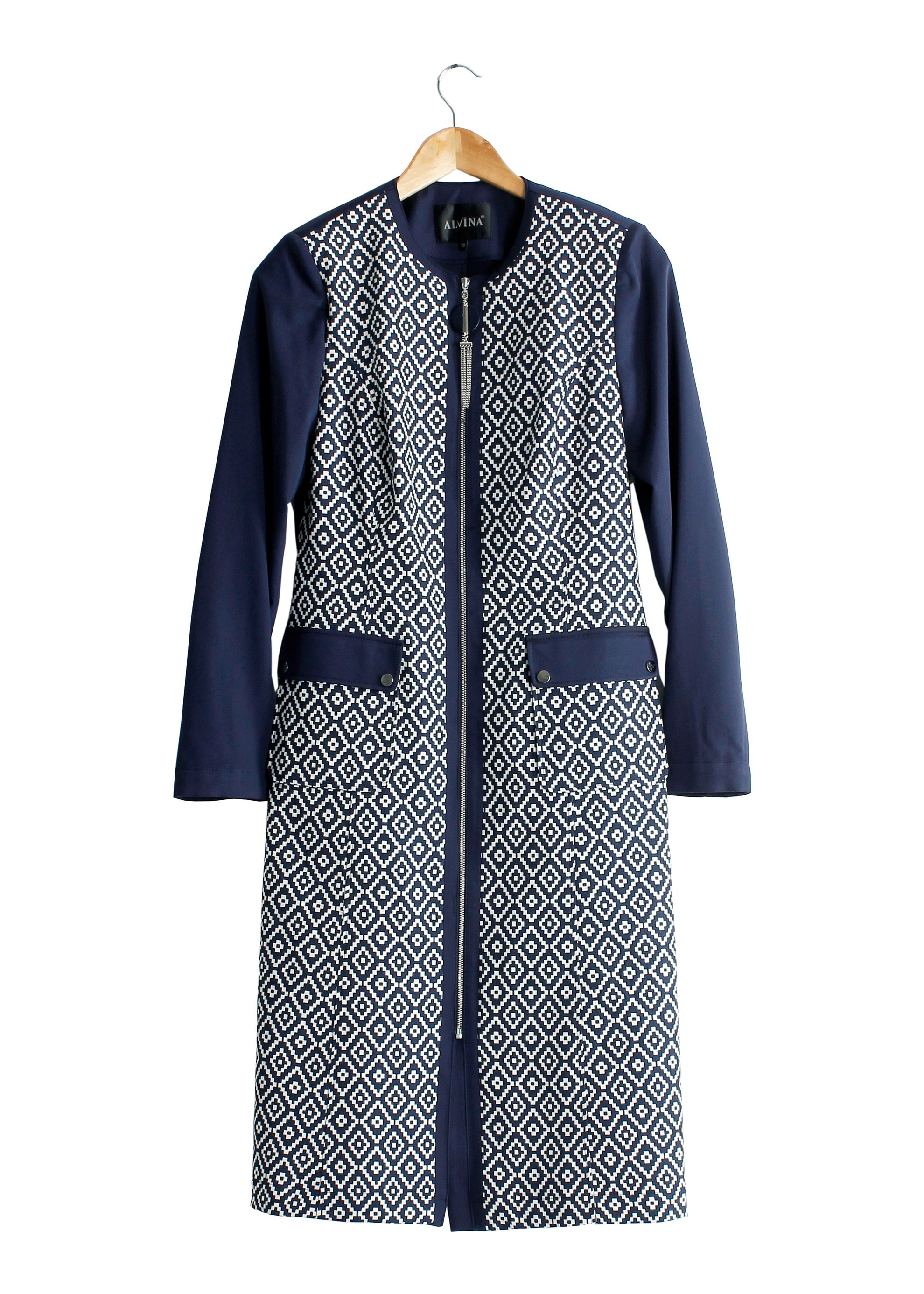 Tesettür giyim LACİVERT 1731 WİNTER BERRA TRENCH 38/46