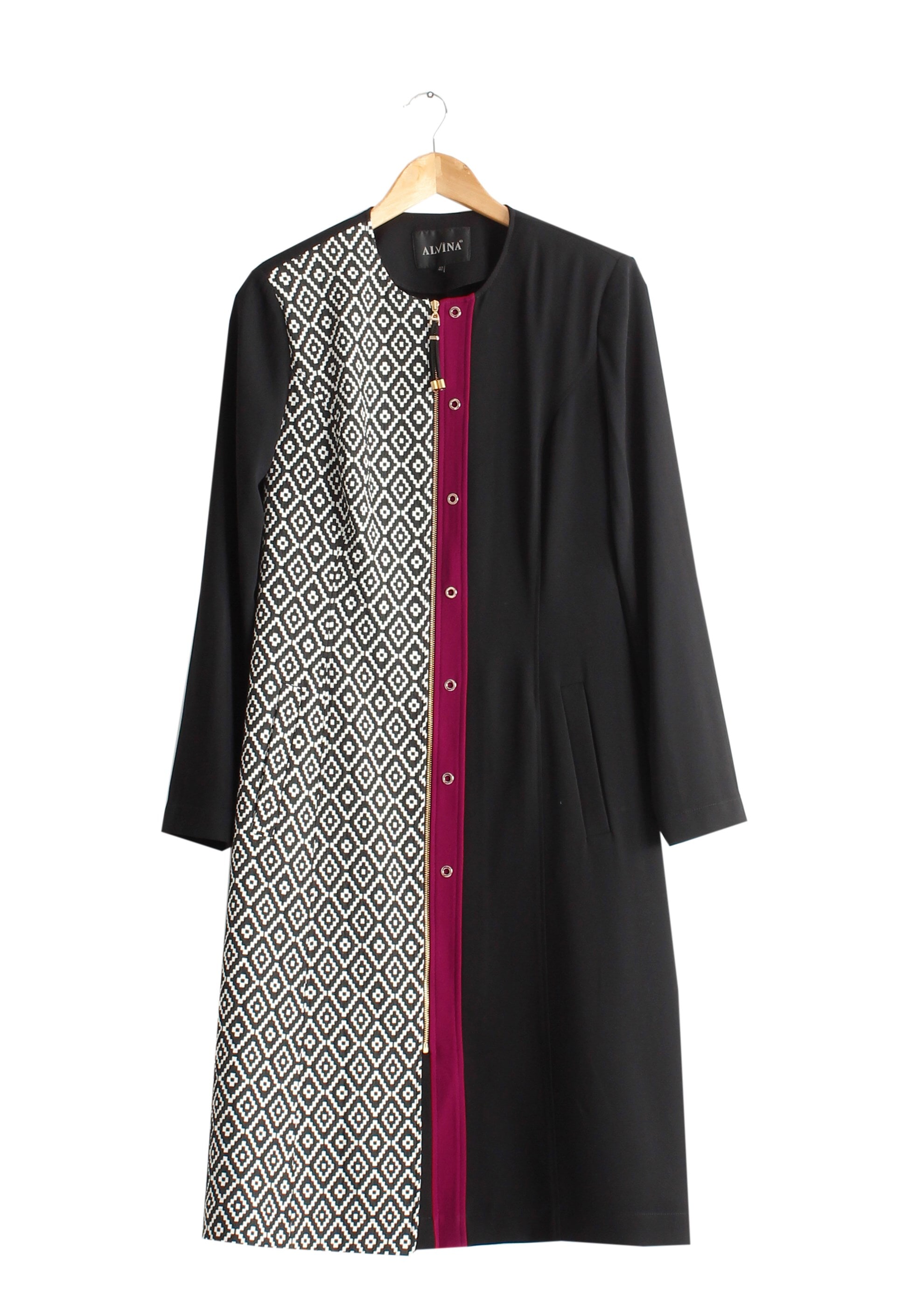 Tesettür giyim SİYAH 1732 Picasso Tesettür Trench 40/48 TEK38