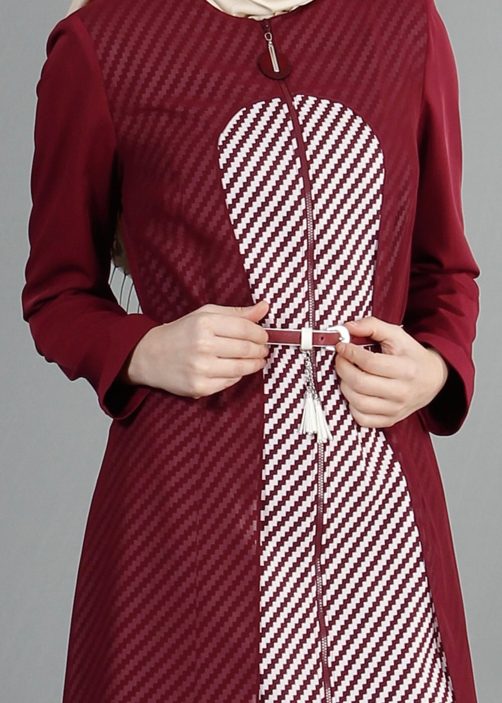 Tesettür giyim BORDO 1733 Sarah Tesettür Trench 38/44 TEK40