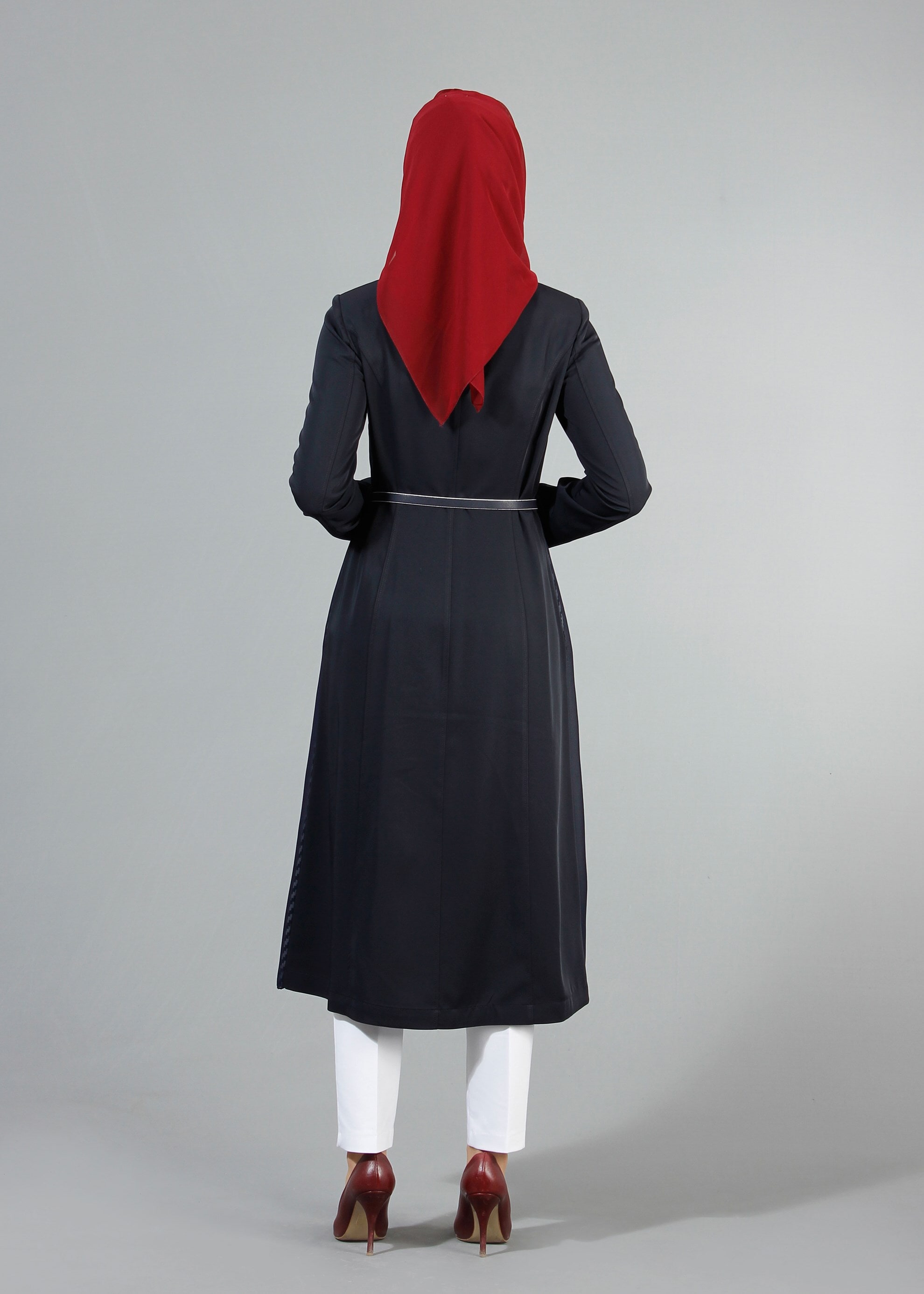 Tesettür giyim LACİVERT 1733 Sarah Tesettür Trench 38/44 TEK40