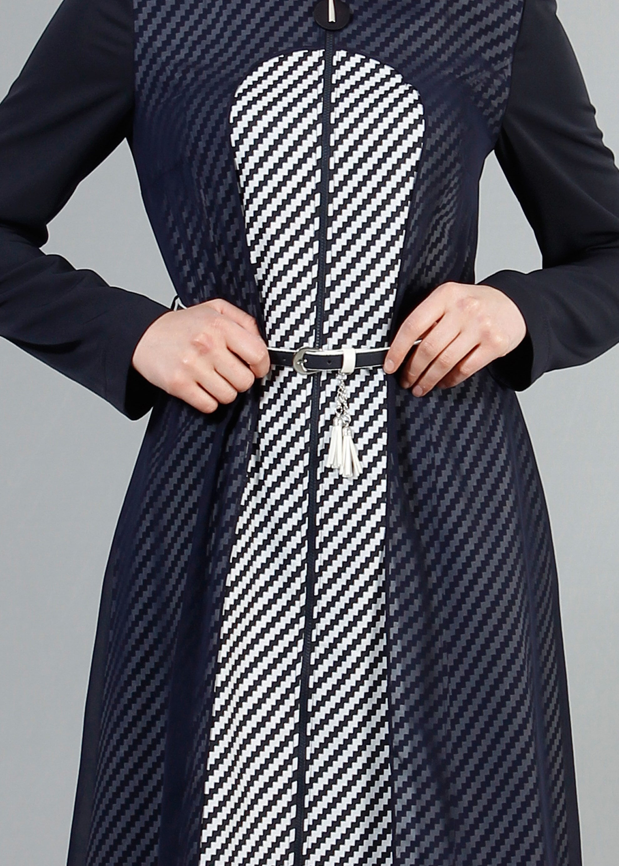 Tesettür giyim LACİVERT 1733 Sarah Tesettür Trench 38/44 TEK40