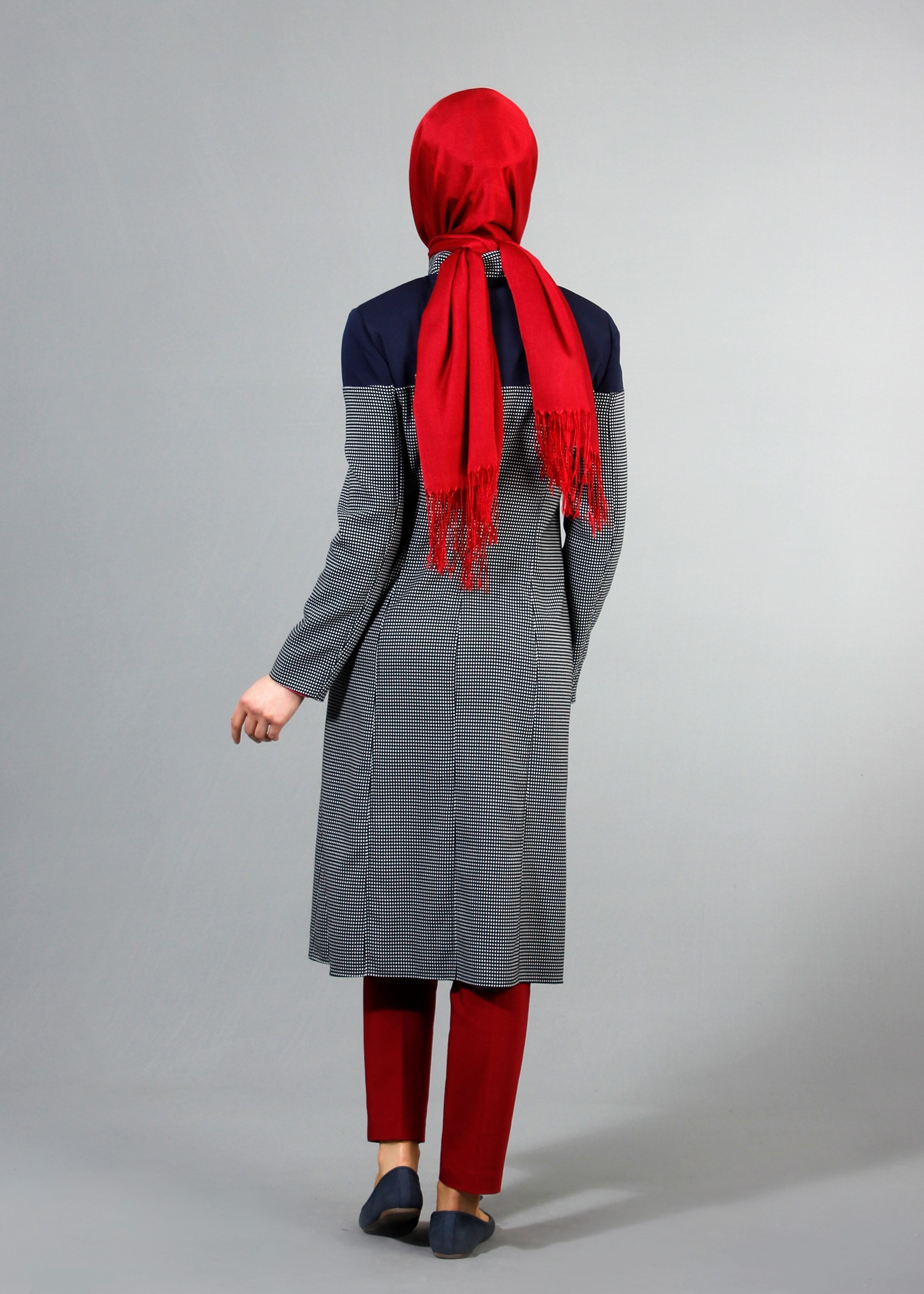 Hijab clothing NAVY BLUE 1734 Forever Tesettür Trench 38/46 TEK40