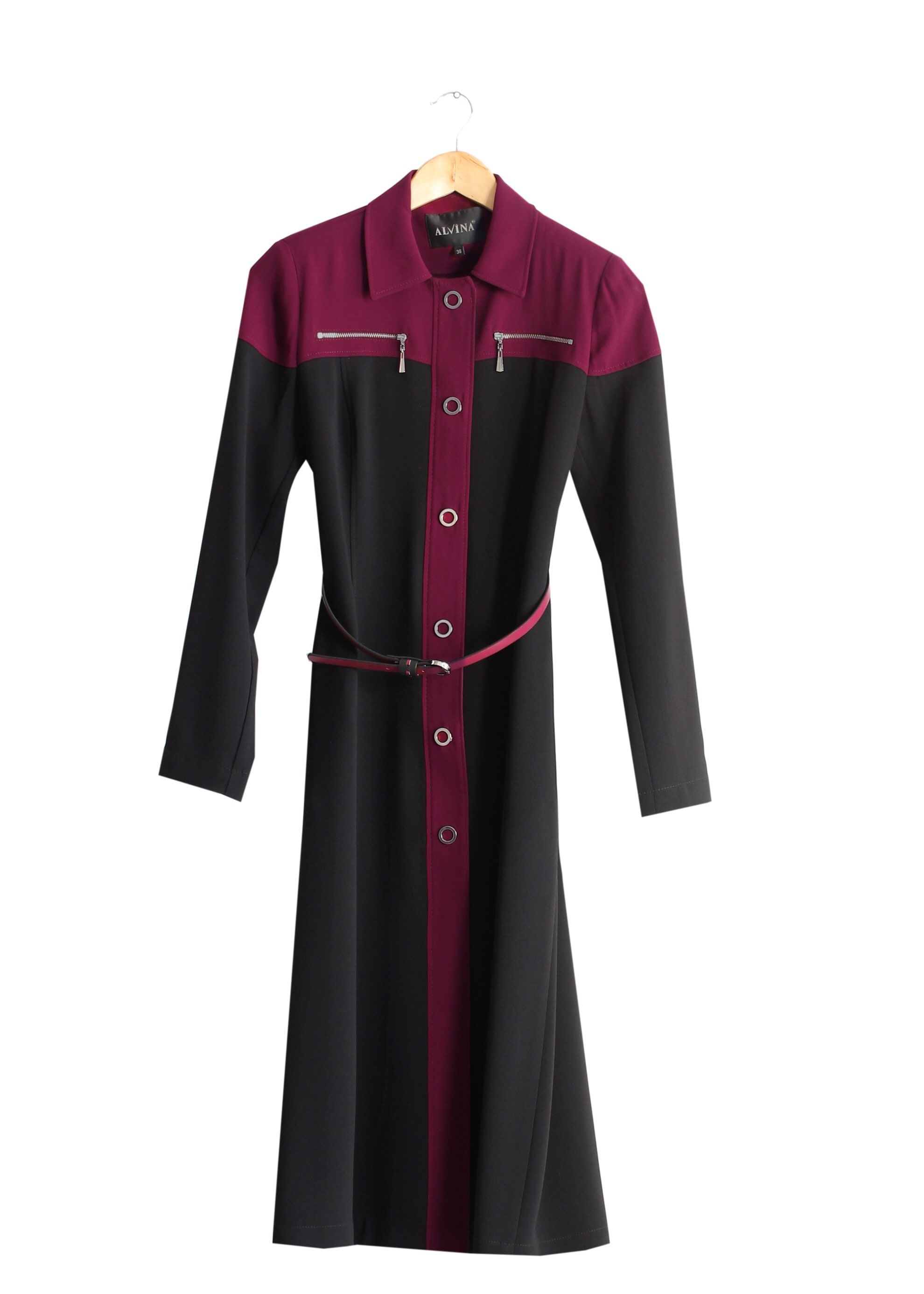 Tesettür giyim SİYAH 1735 Picasso Tesettür Trench 38/46 TEK38