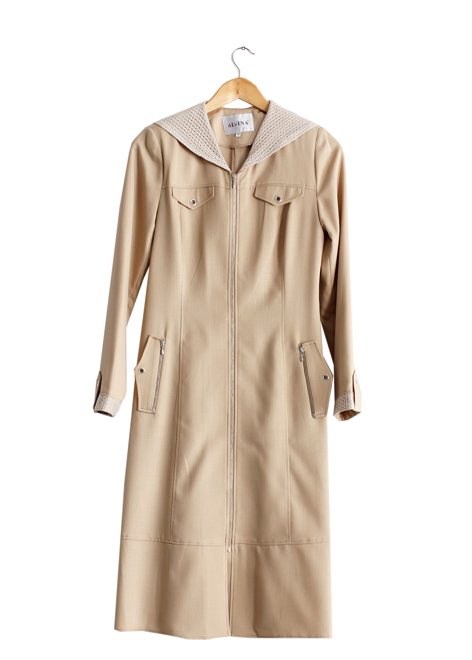 Tesettür giyim BEJ 1738 Derin Tesettür Trench 38/46 TEK38