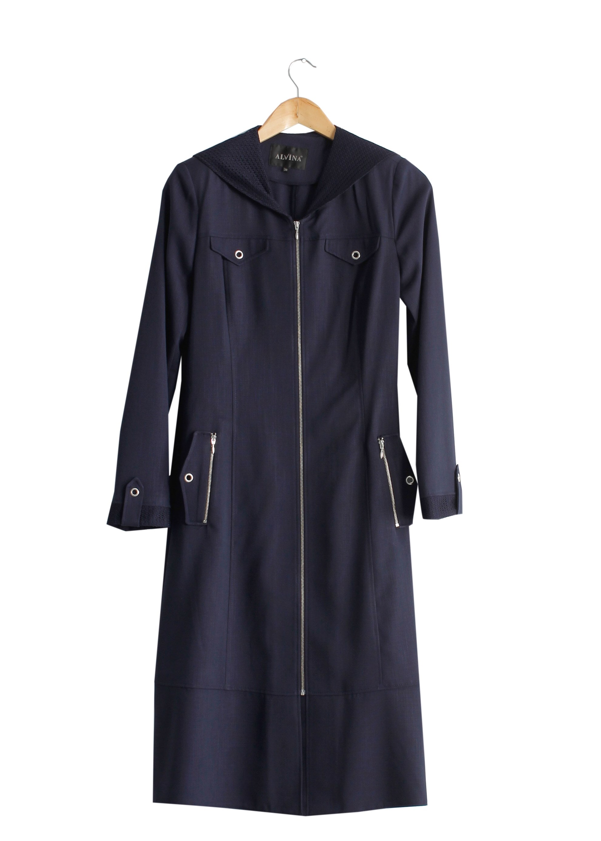 Tesettür giyim LACİVERT 1738 Derin Tesettür Trench 38/46 TEK38