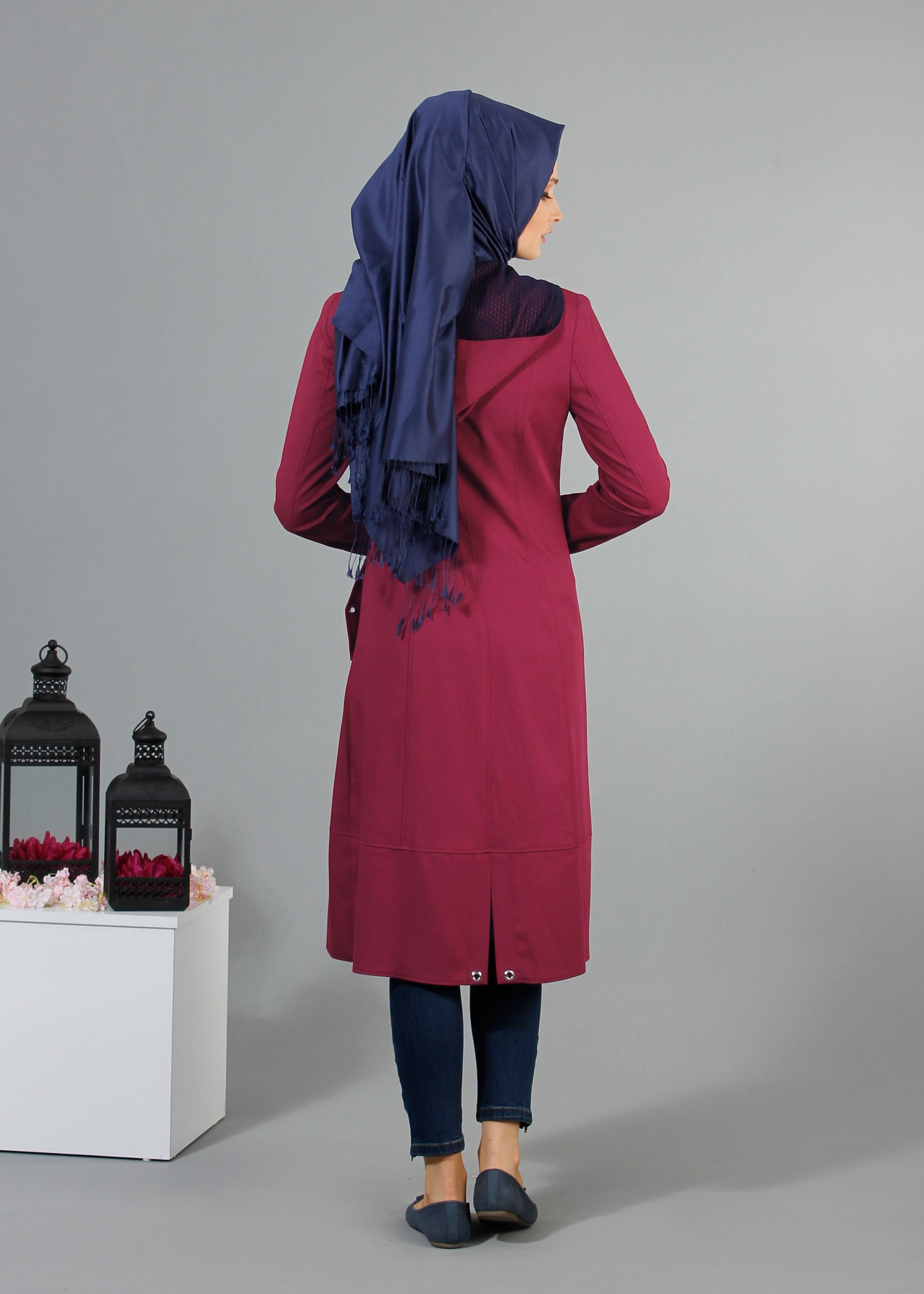Tesettür giyim MOR 1738 Derin Tesettür Trench 38/46 TEK38