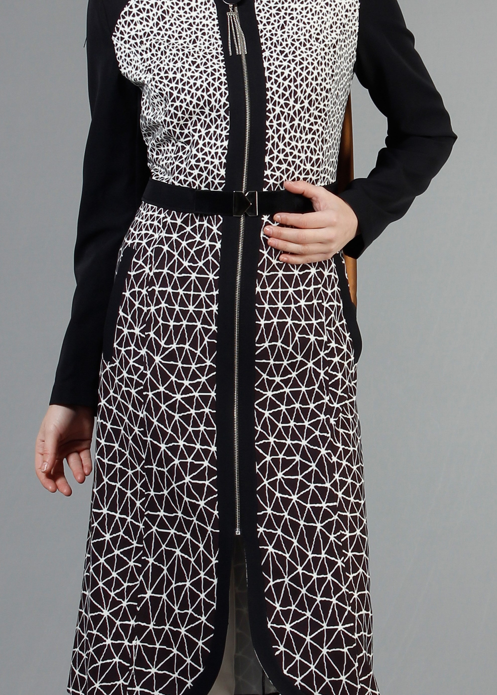 Tesettür giyim SİYAH 1741 Meriva Tesettür Trench 38/46 TEK40