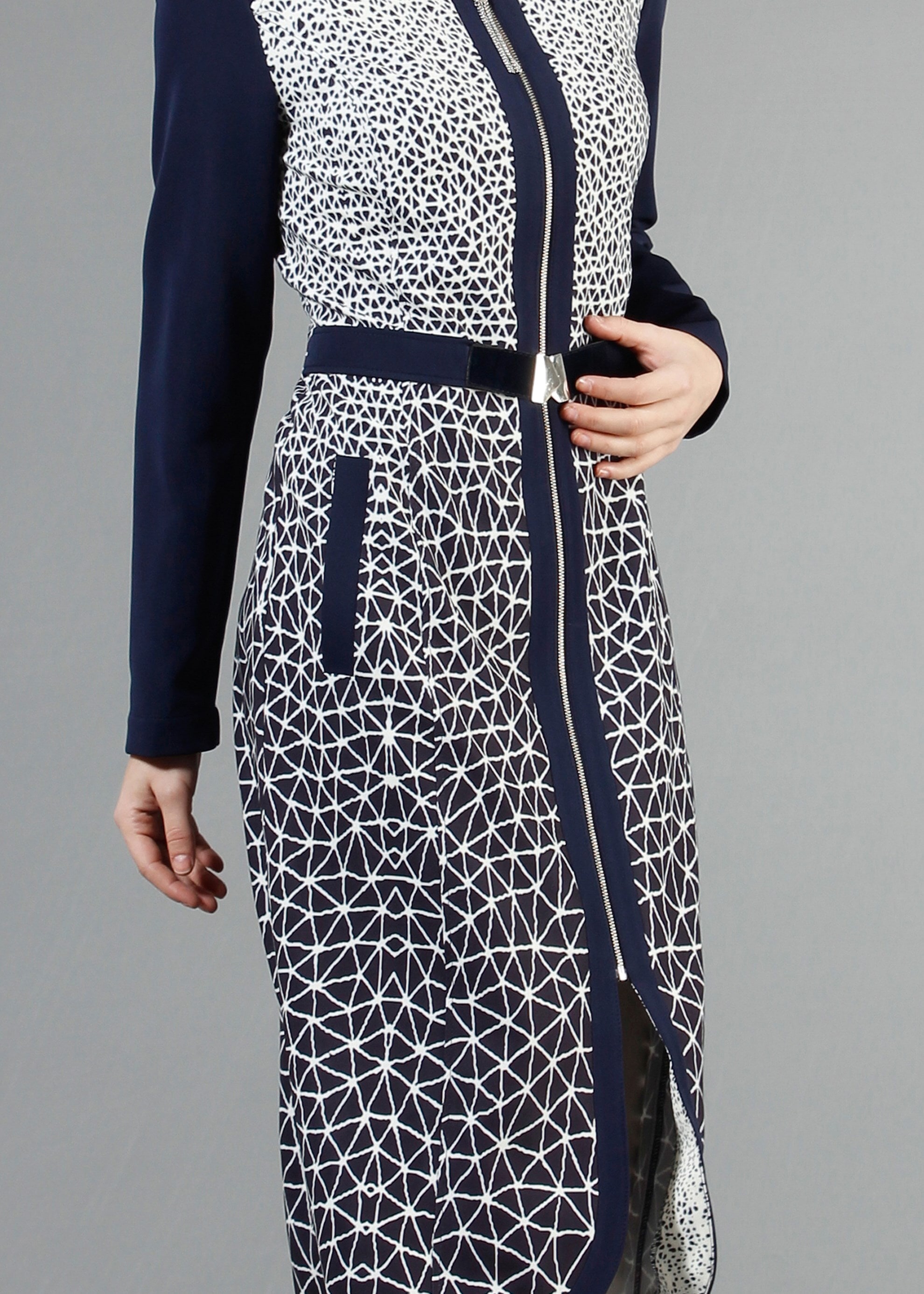 Tesettür giyim LACİVERT 1741 Meriva Tesettür Trench 38/46 TEK40