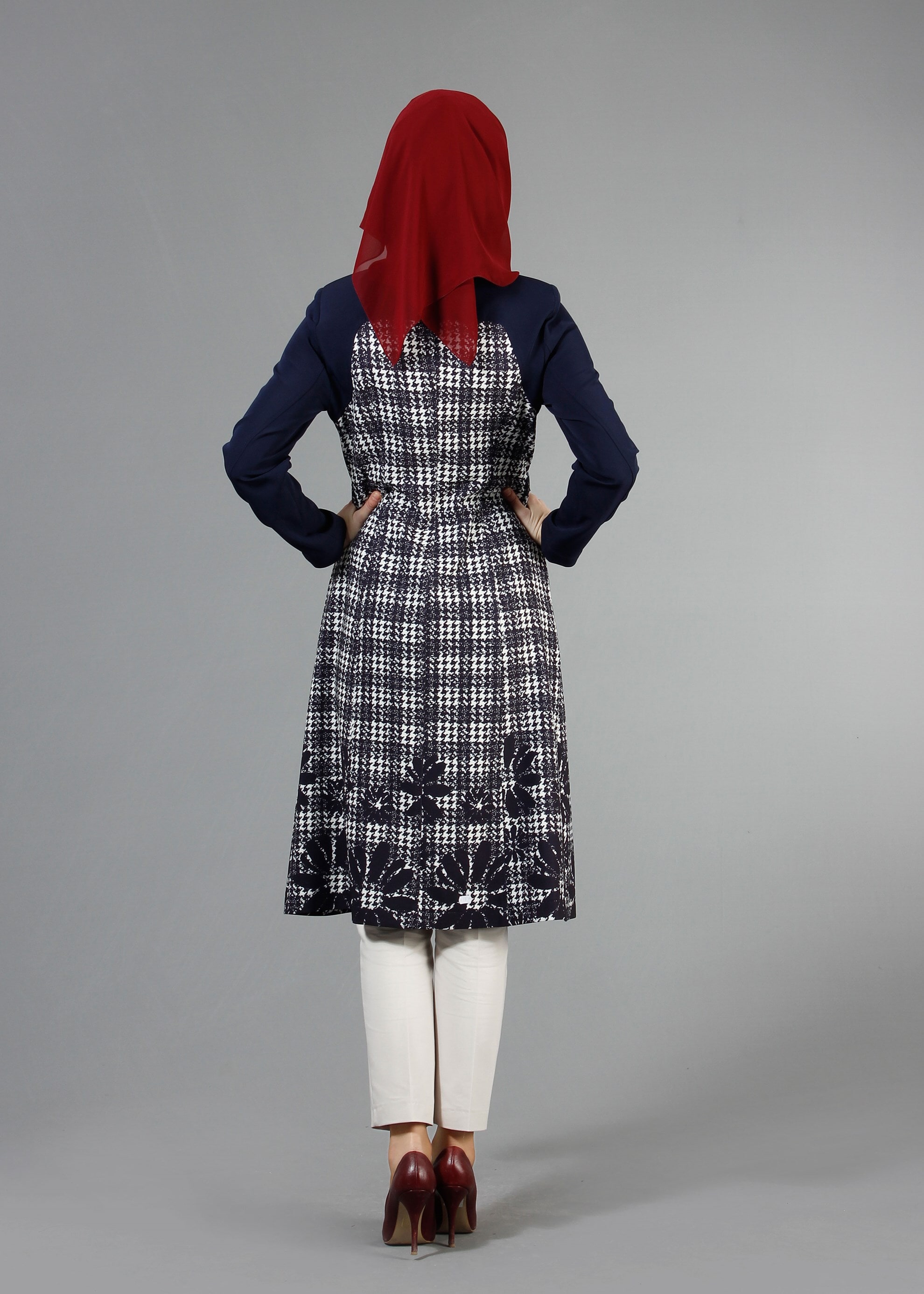 Tesettür giyim LACİVERT 1742 Meriva Tesettür Trench 38/46 TEK40