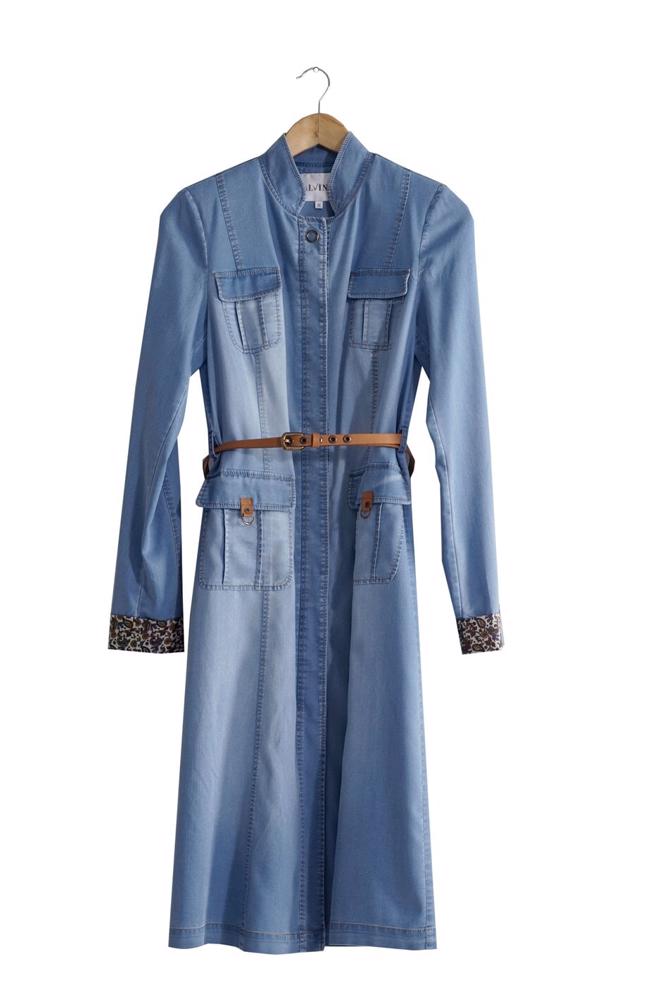 Vêtements hijab BLEU 1747 Maryel  Flamlı Tesettür Trench 38/46 TEK38 - ALVİNA