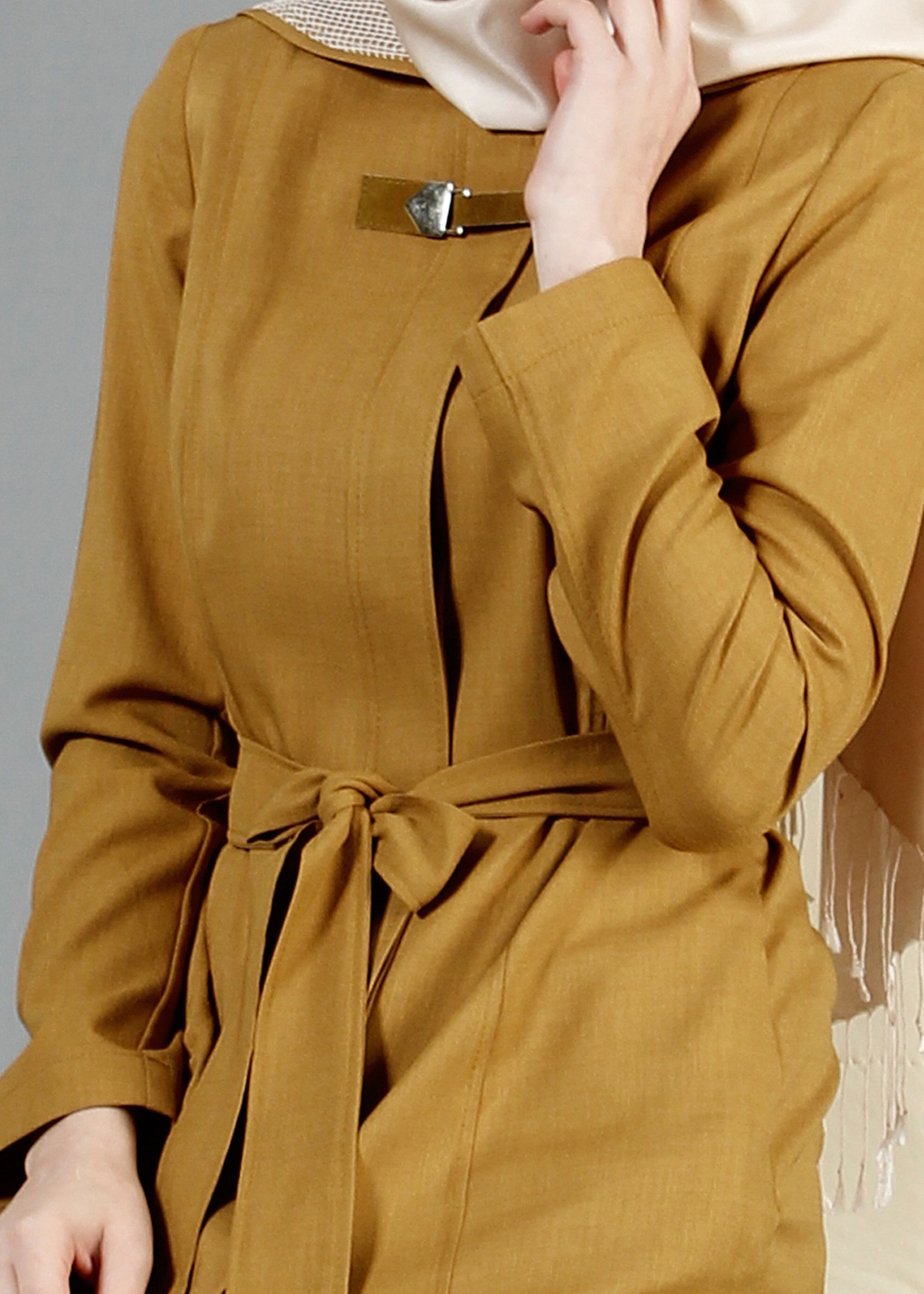 Tesettür giyim SARI 1767 Marmaris Tesettür Trench 38/46 TEK38