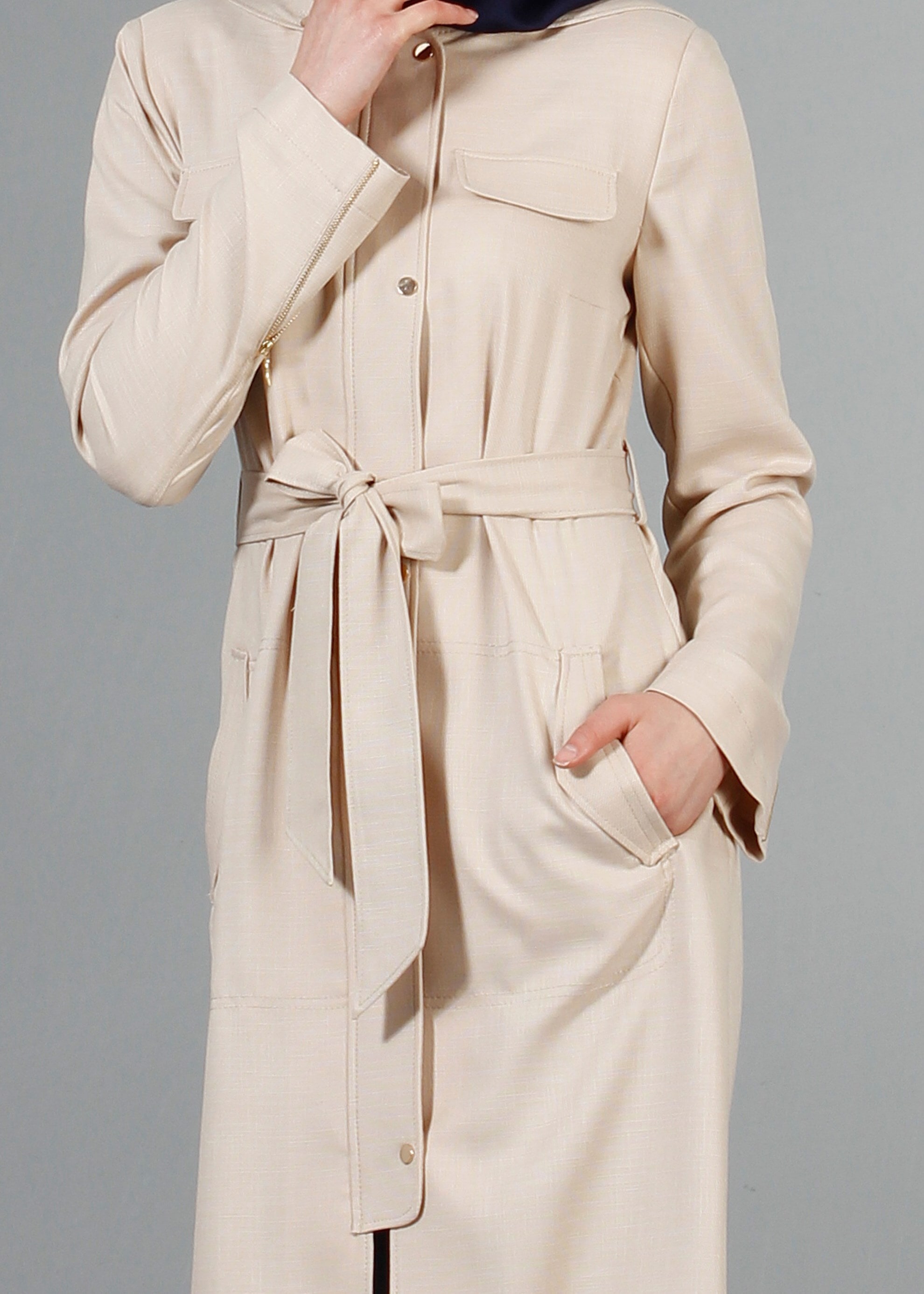 Tesettür giyim BEJ 1770 New Shine Tesettür Trench 36/44(38-40) TEK38