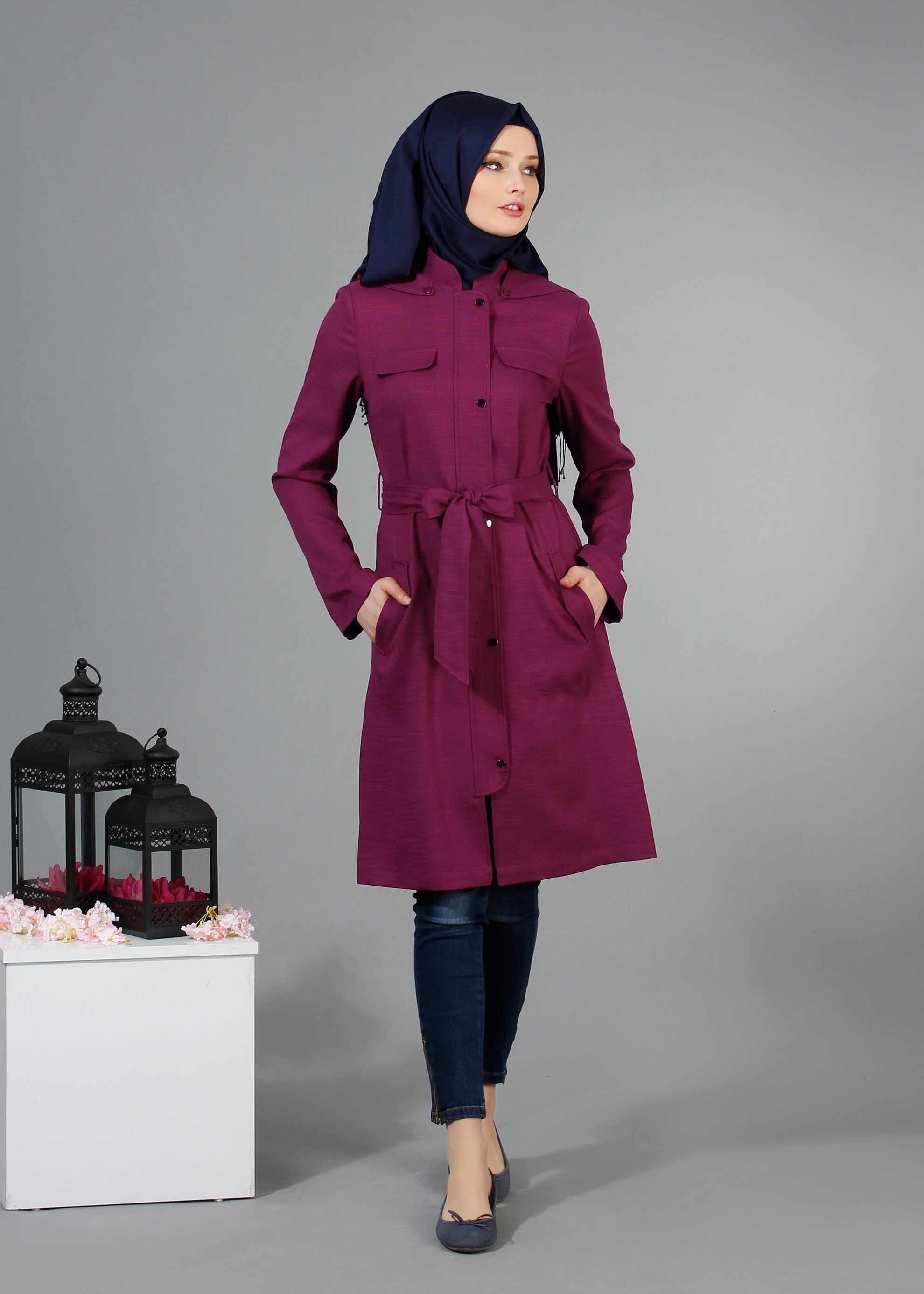 Tesettür giyim MOR 1770 New Shine Tesettür Trench 36/44(38-40) TEK38