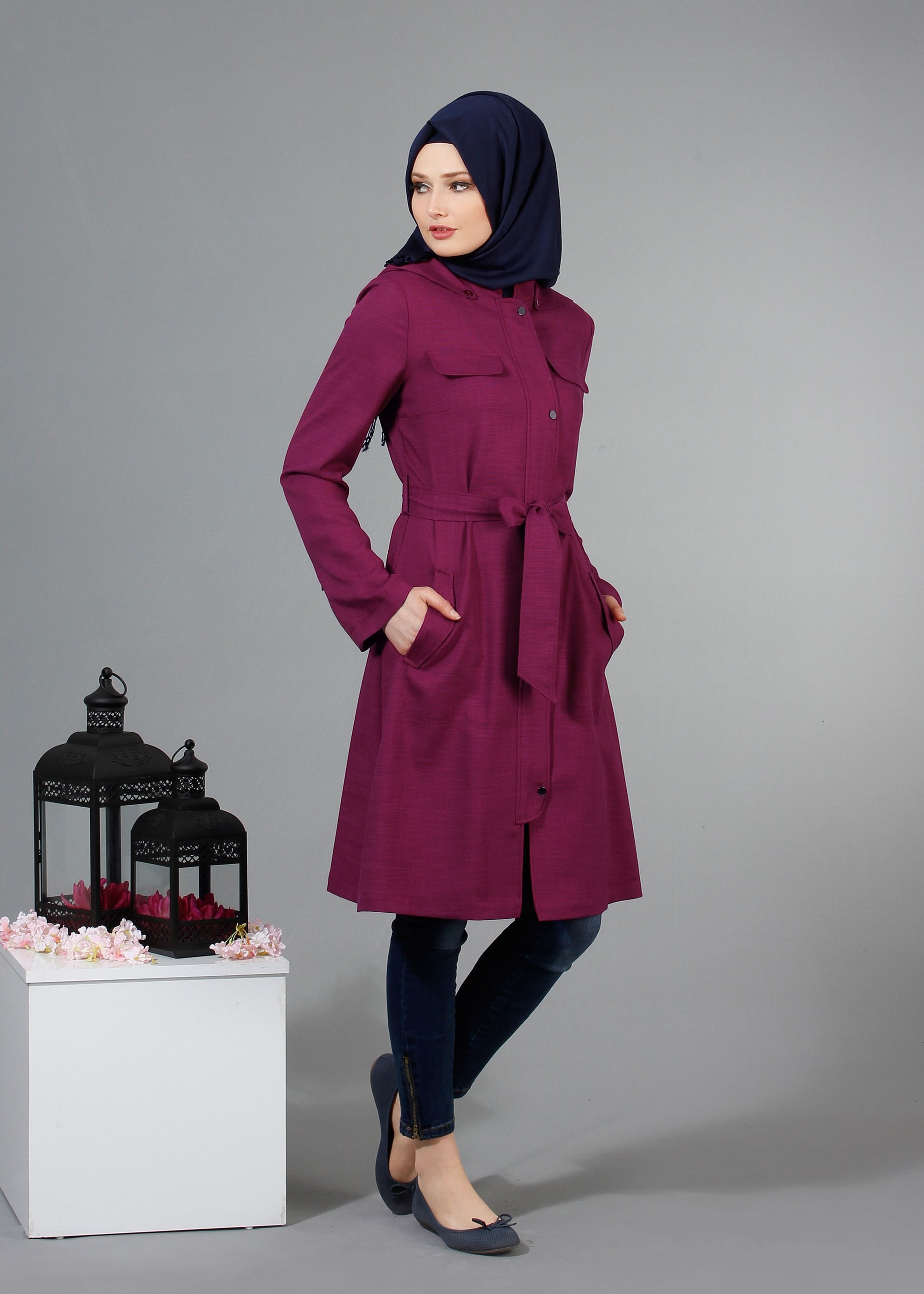 Tesettür giyim MOR 1770 New Shine Tesettür Trench 36/44(38-40) TEK38