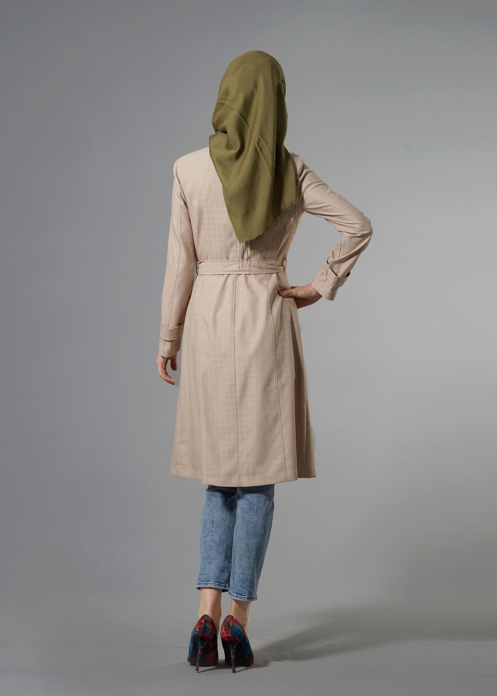 Tesettür giyim BEJ 1771 Beril Tesettür Trench 38/44 TEK38