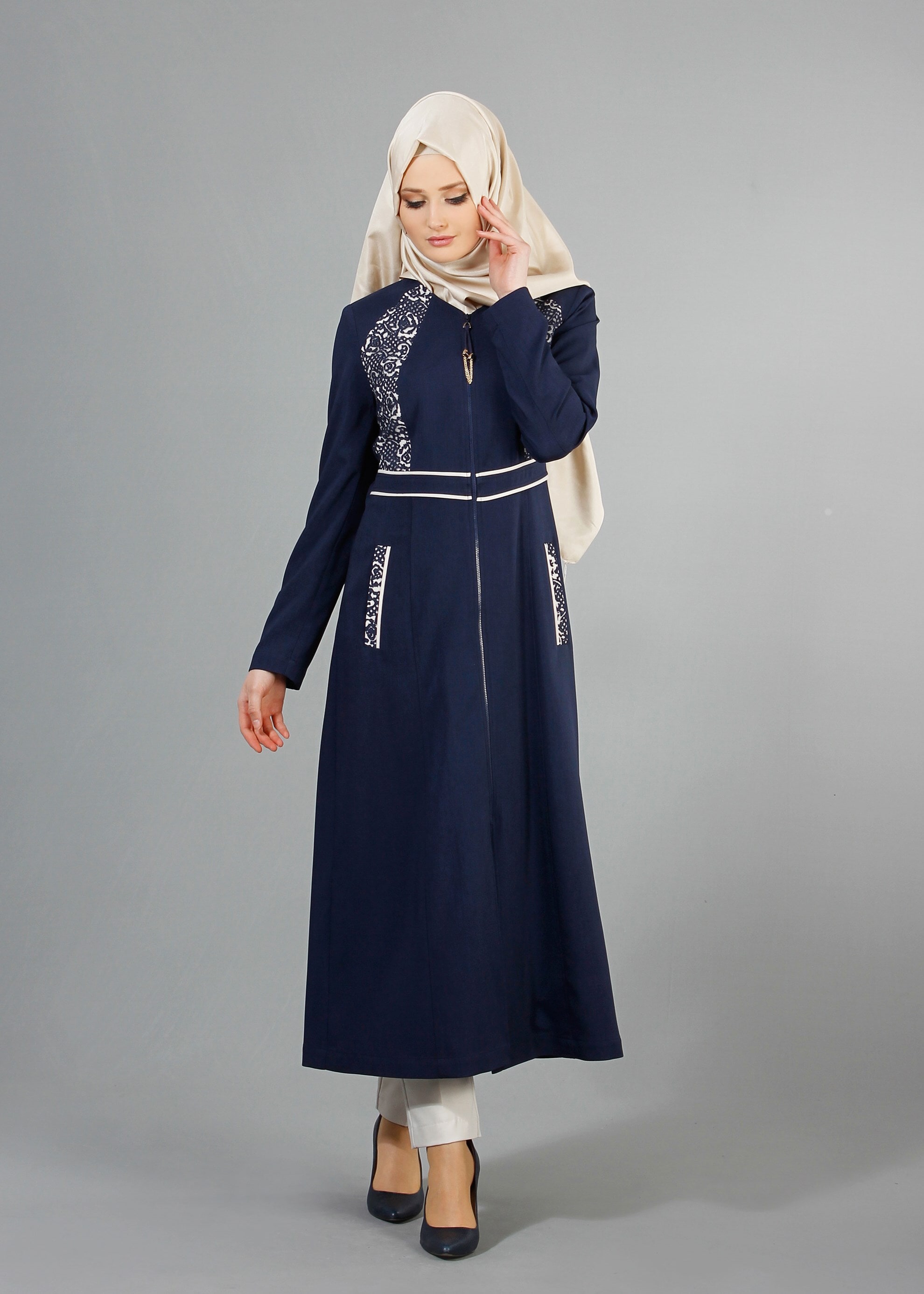 Tesettür giyim LACİVERT 1772 Marmaris Tesettür Trech 38/46