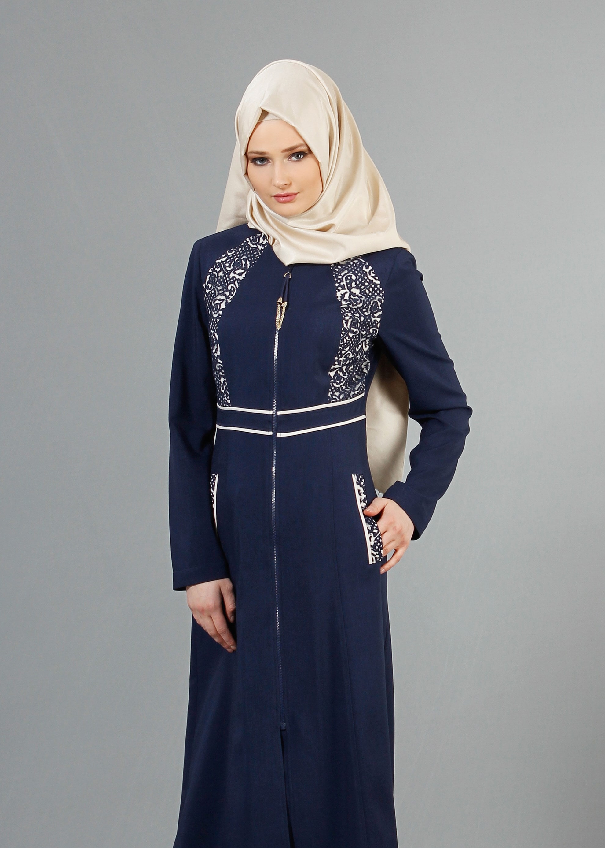 Tesettür giyim LACİVERT 1772 Marmaris Tesettür Trech 38/46