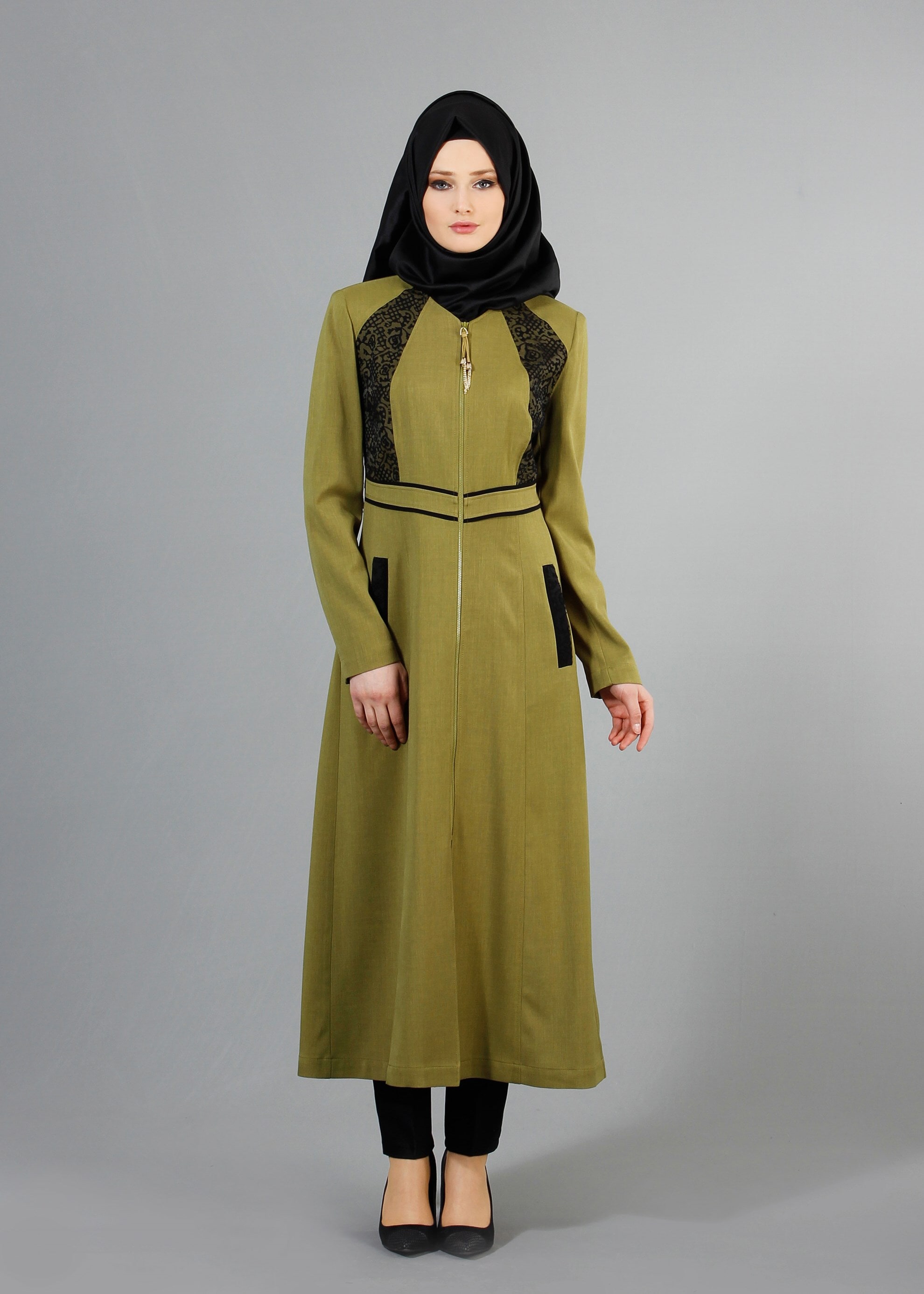 Tesettür giyim YEŞİL 1772 Marmaris Tesettür Trech 38/46