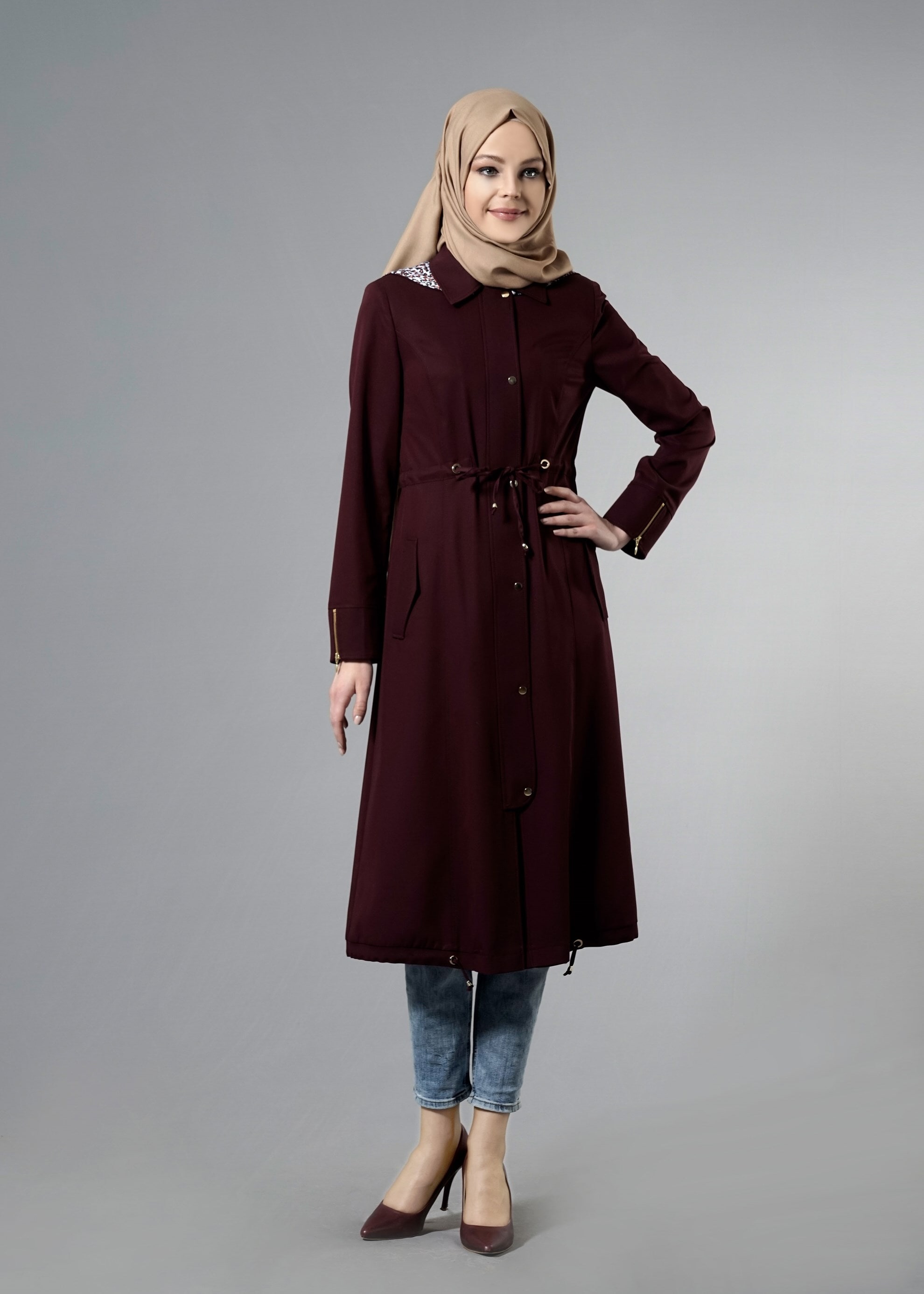 Tesettür giyim MÜRDÜM 1784 Hilton Tesettür Trench 38/46 TEK40