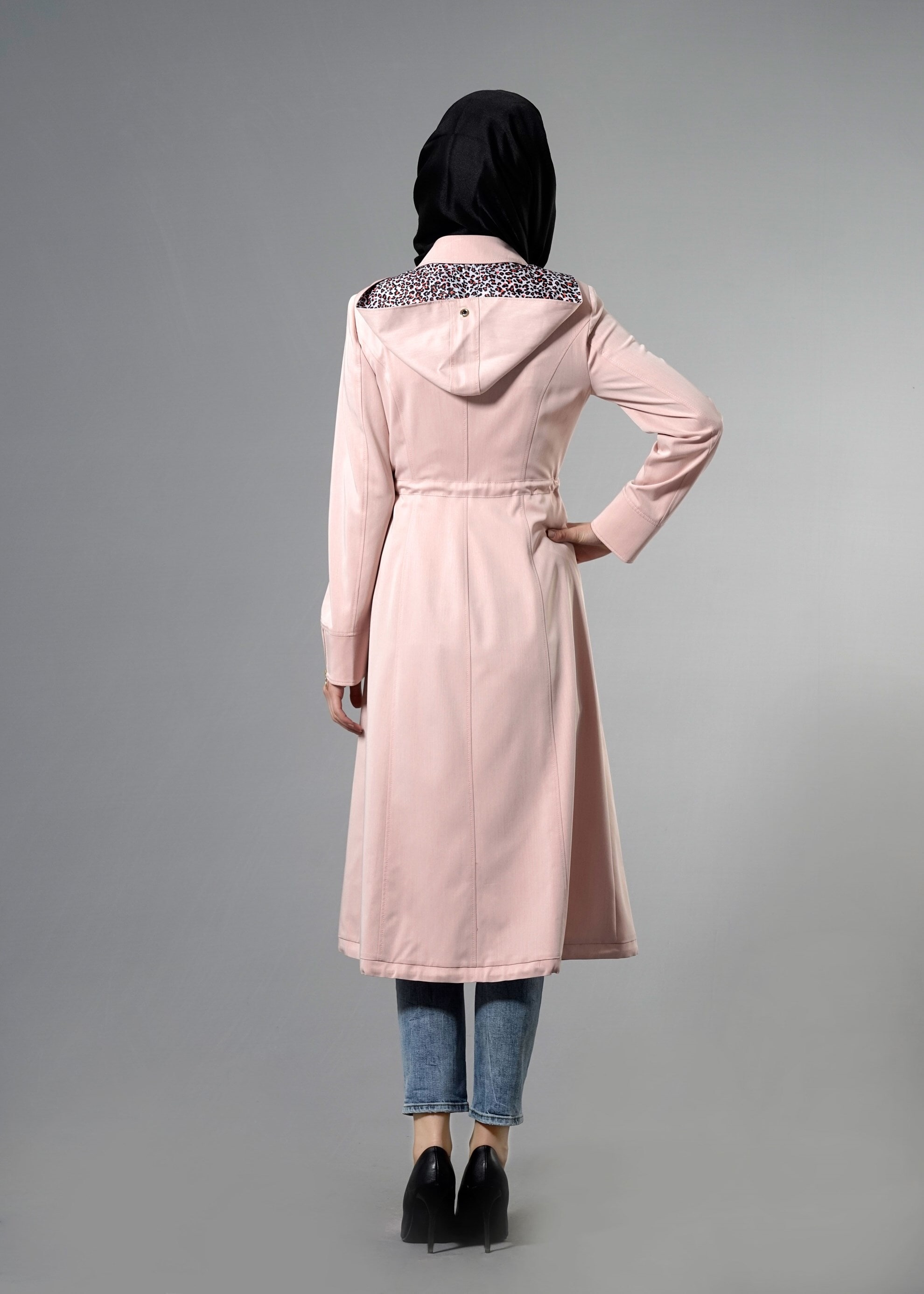 Tesettür giyim PUDRA 1784 Hilton Tesettür Trench 38/46 TEK40