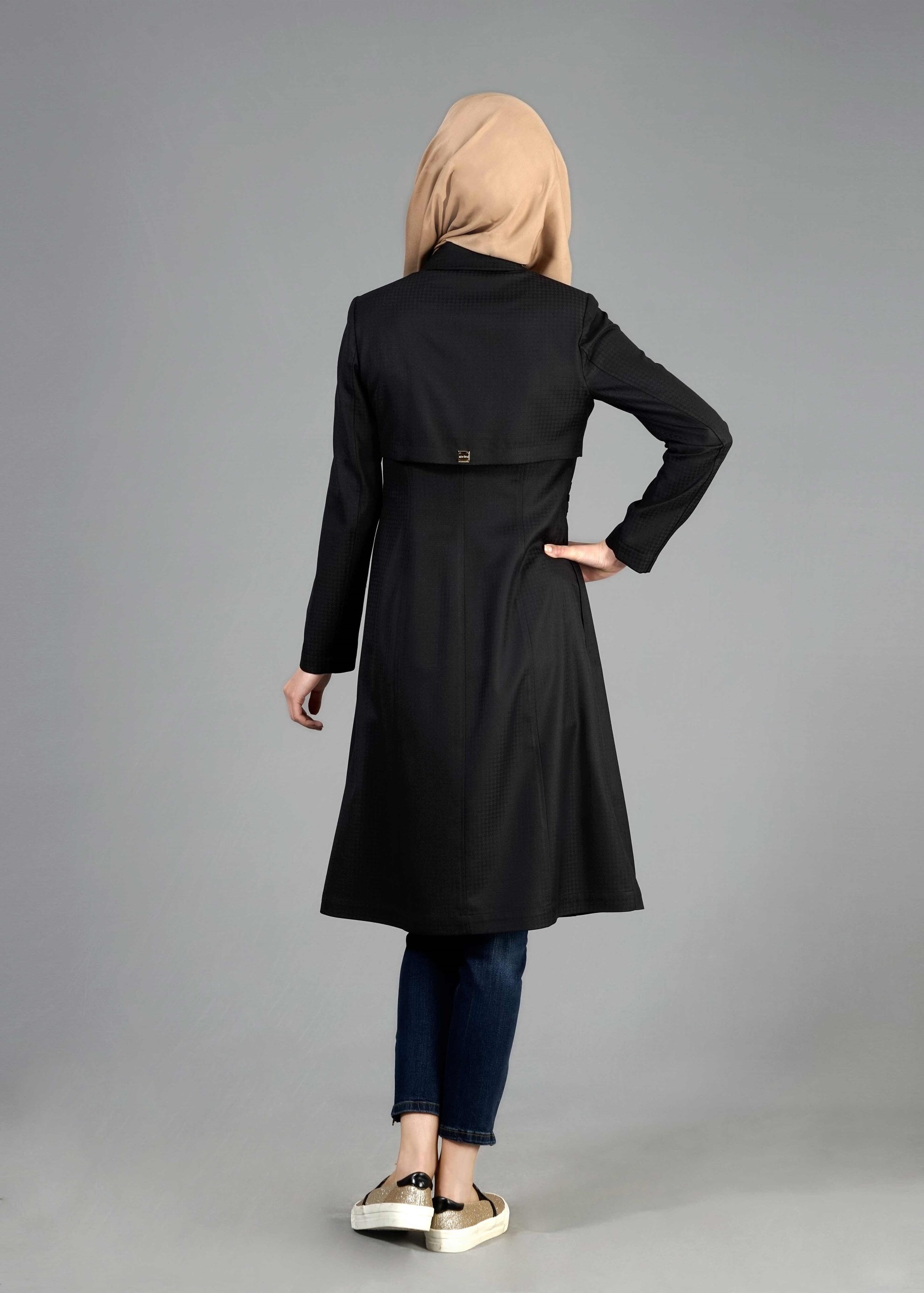 Tesettür giyim SİYAH 1786 Crista Tesettür 652 Trech 38/44 TEK38