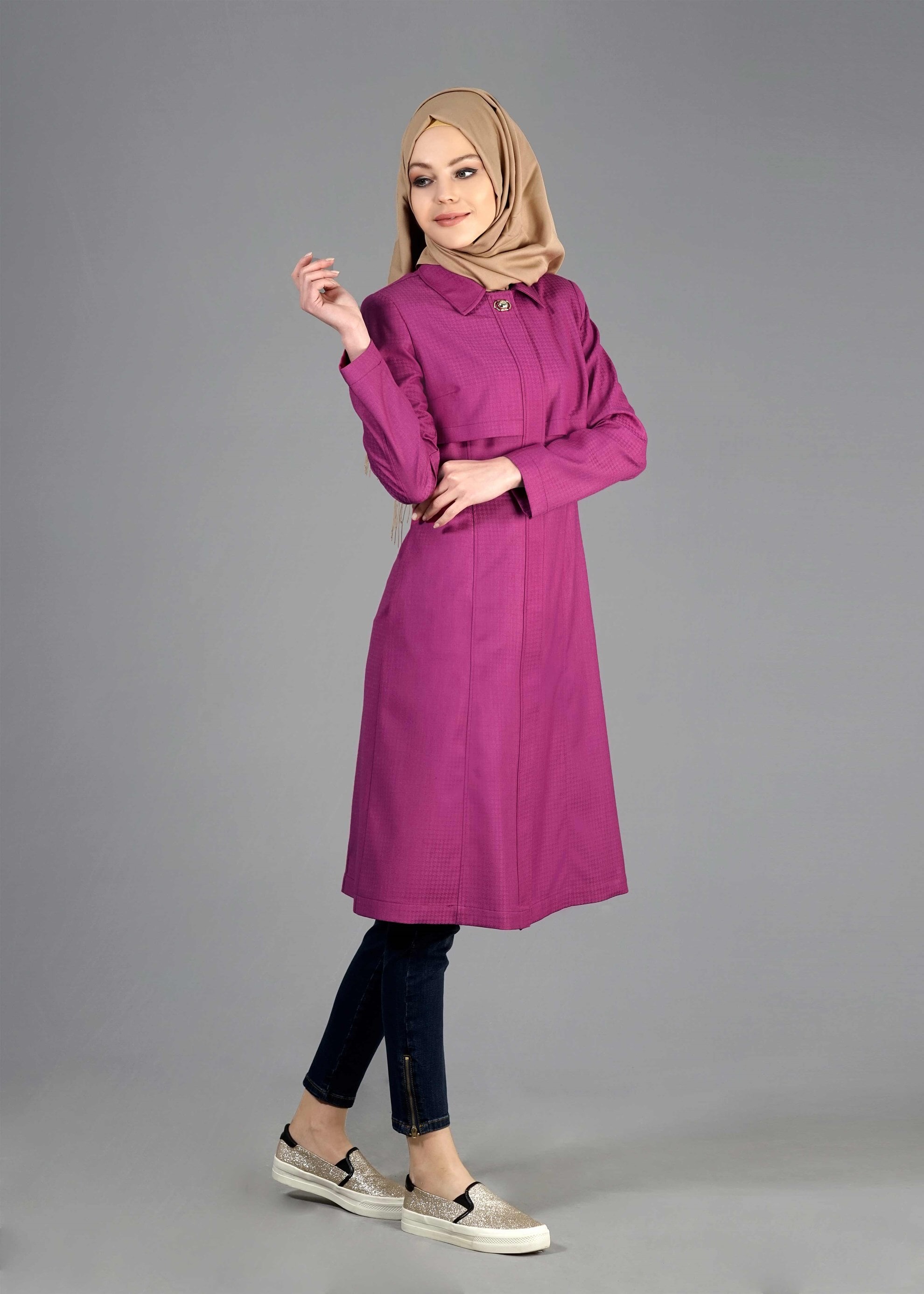 Tesettür giyim FUŞYA 1786 Crista Tesettür 652 Trech 38/44 TEK38